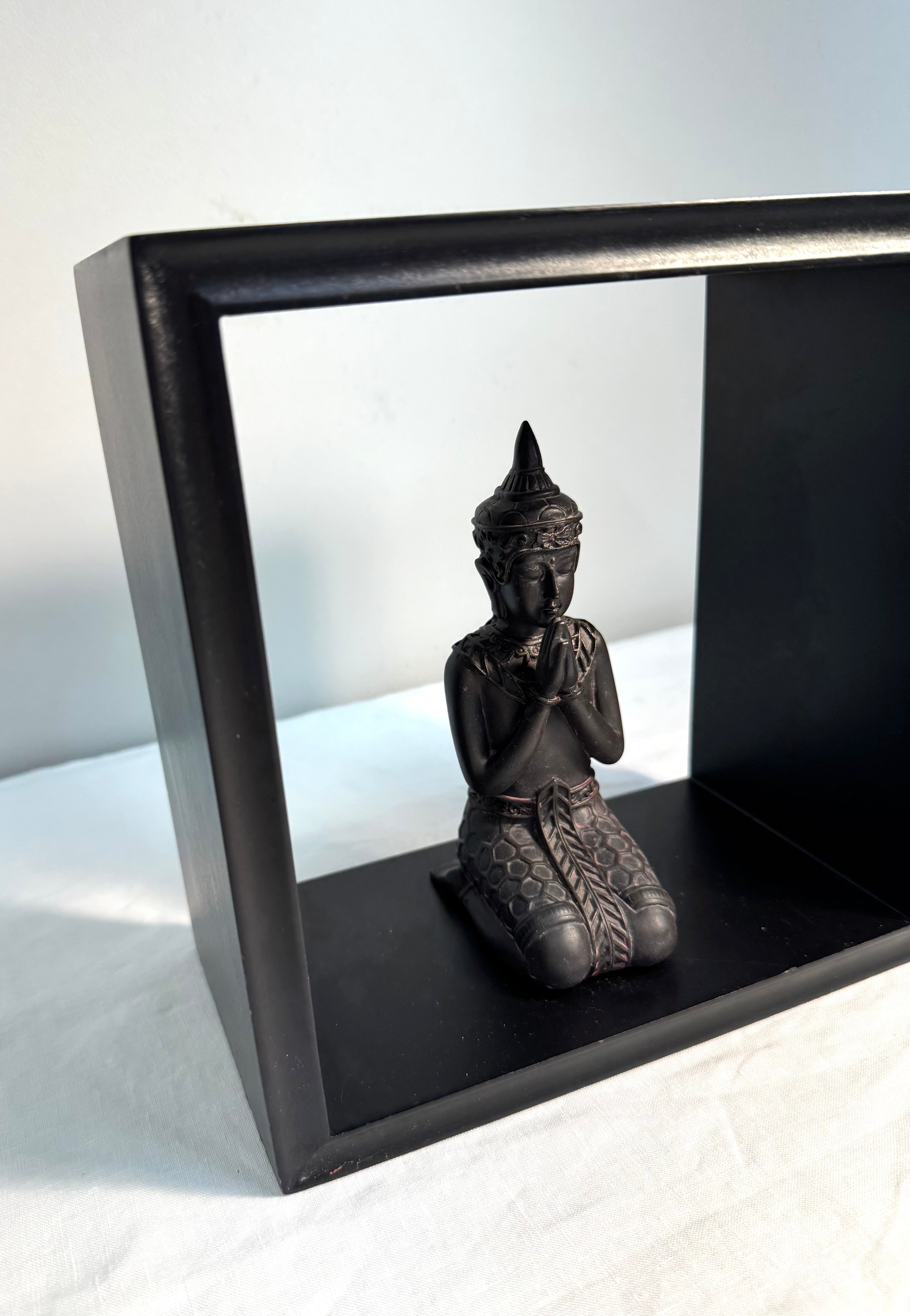 Sitting Buddha in Black Shadow Box