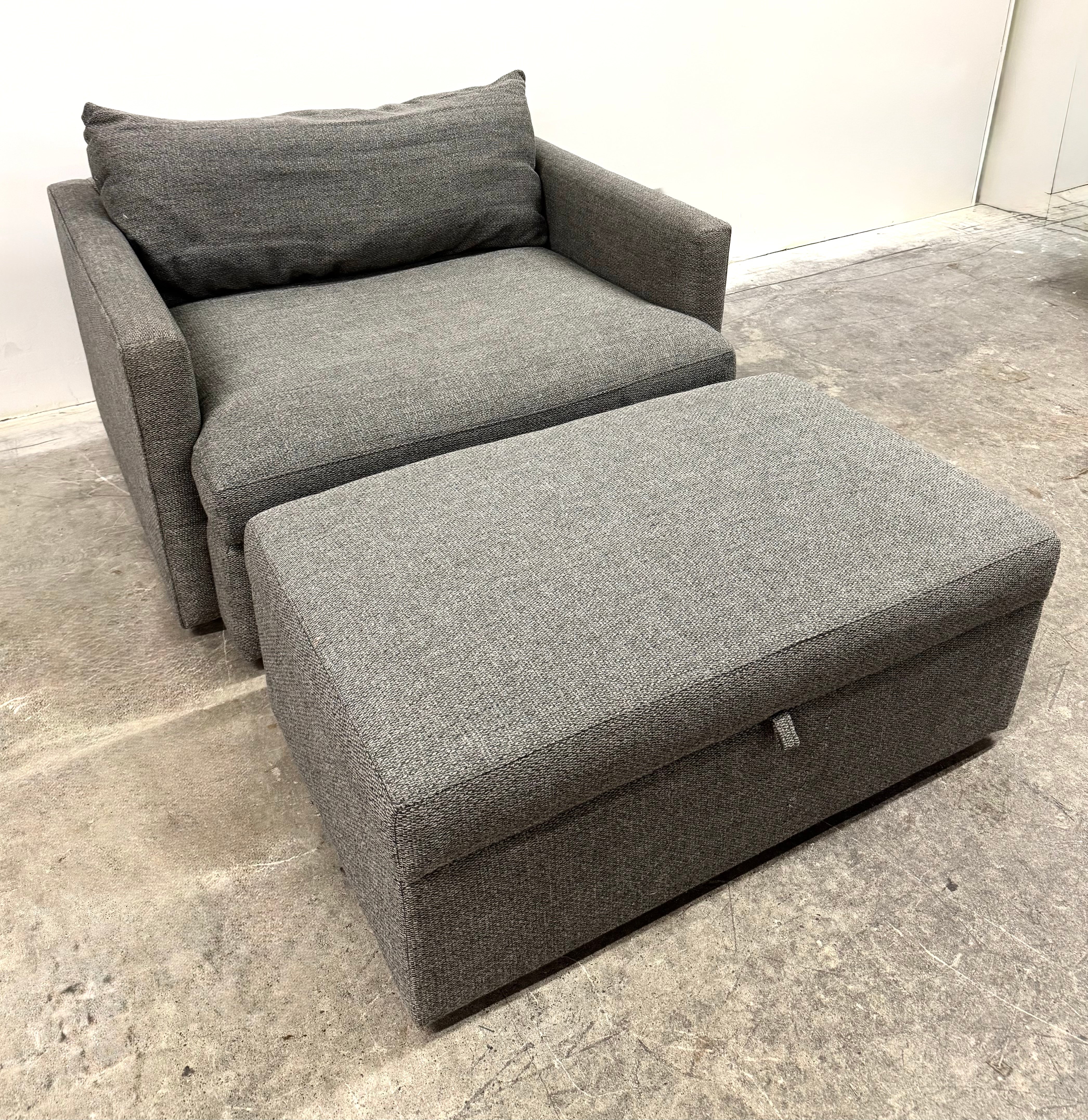 CRATE & BARREL Taft Steel Storage Ottoman
