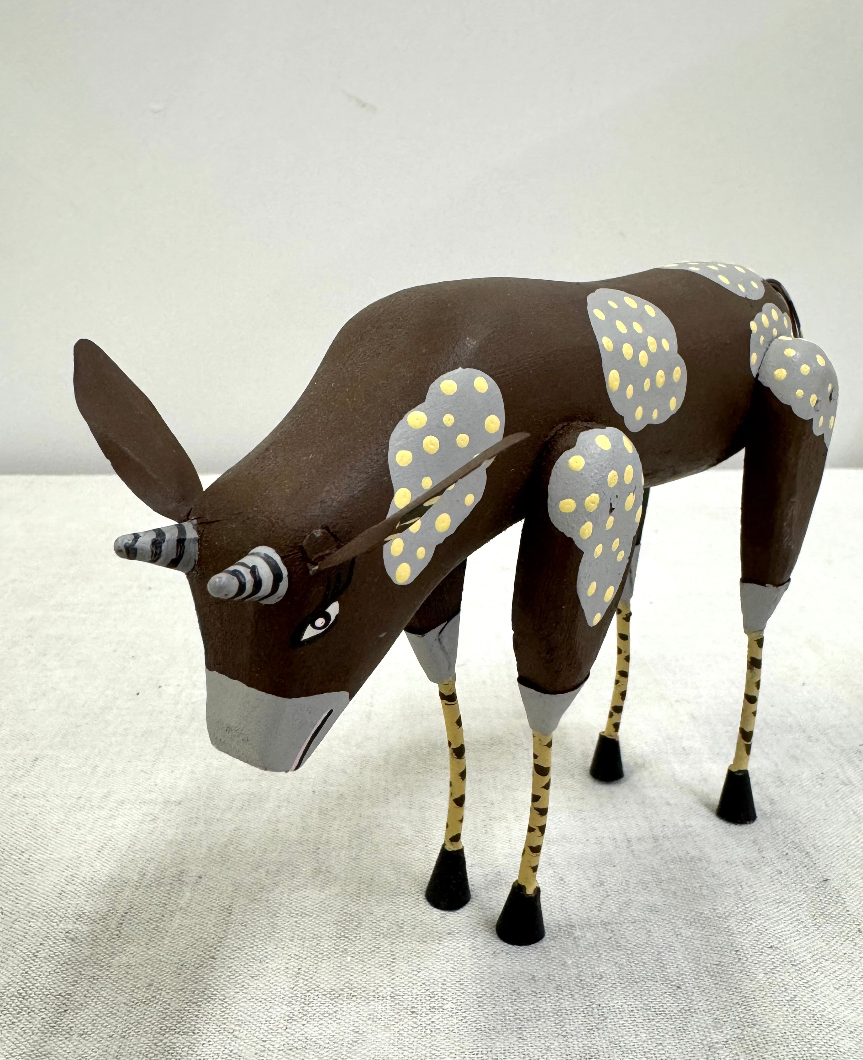 Spotted Cow Folk Art Figure
