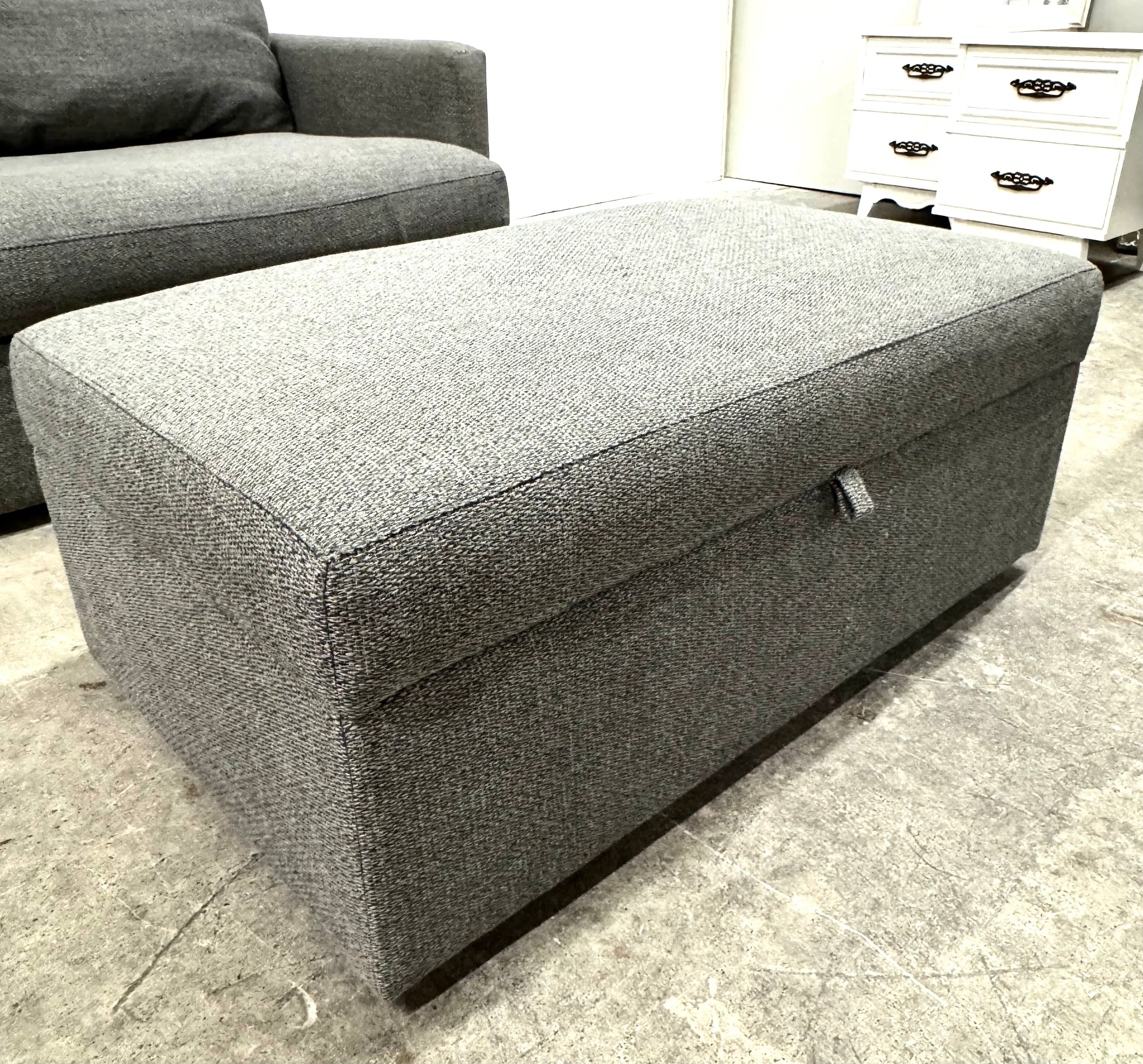 CRATE & BARREL Taft Steel Storage Ottoman