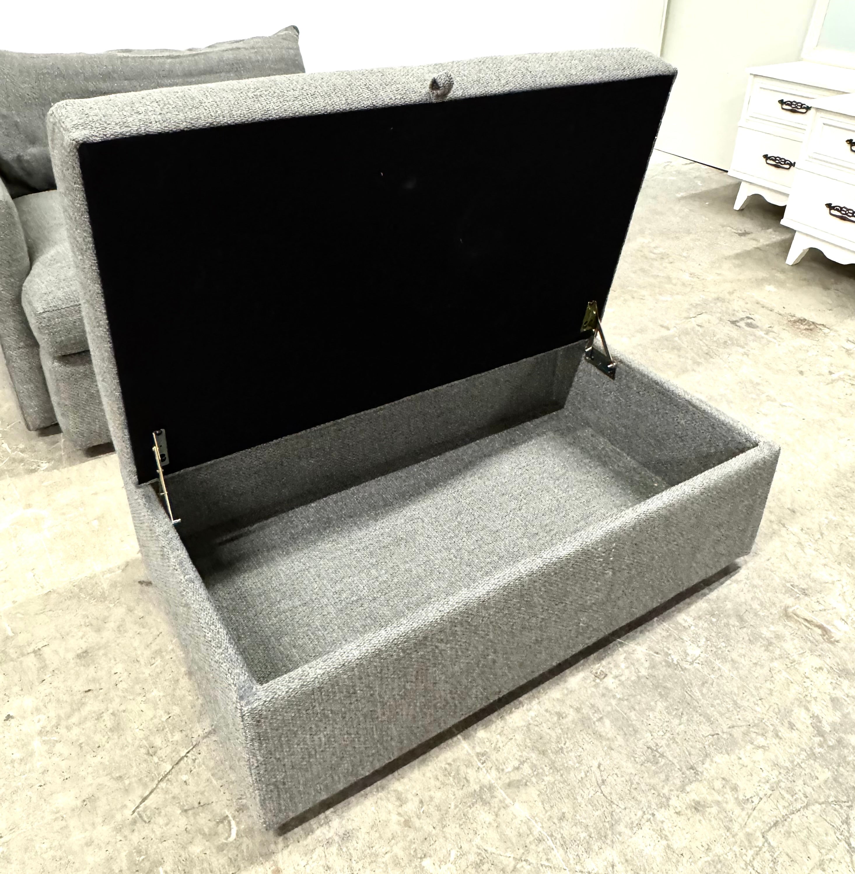 CRATE & BARREL Taft Steel Storage Ottoman