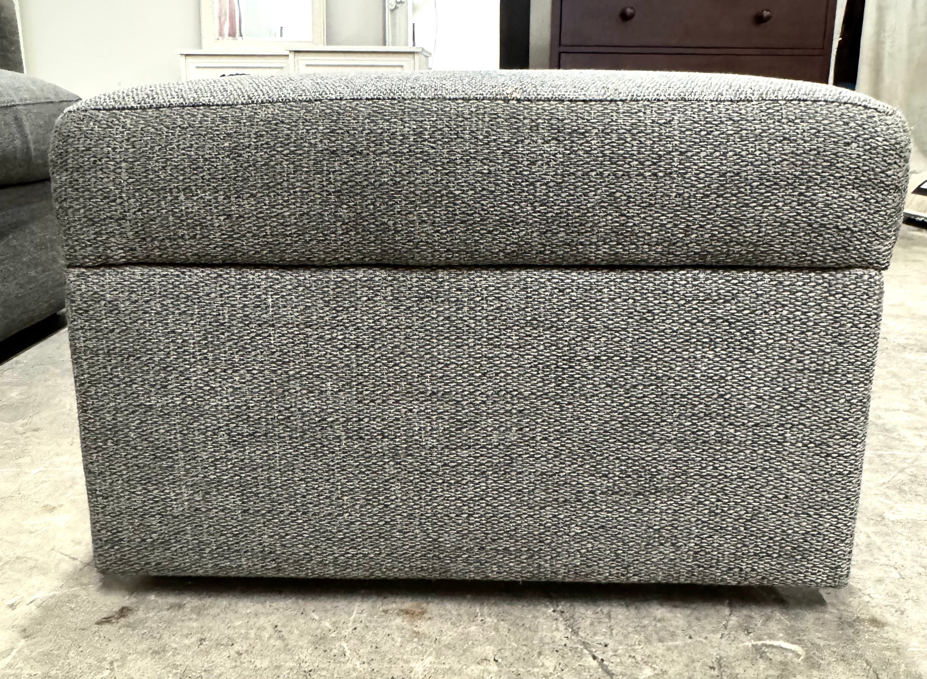 CRATE & BARREL Taft Steel Storage Ottoman