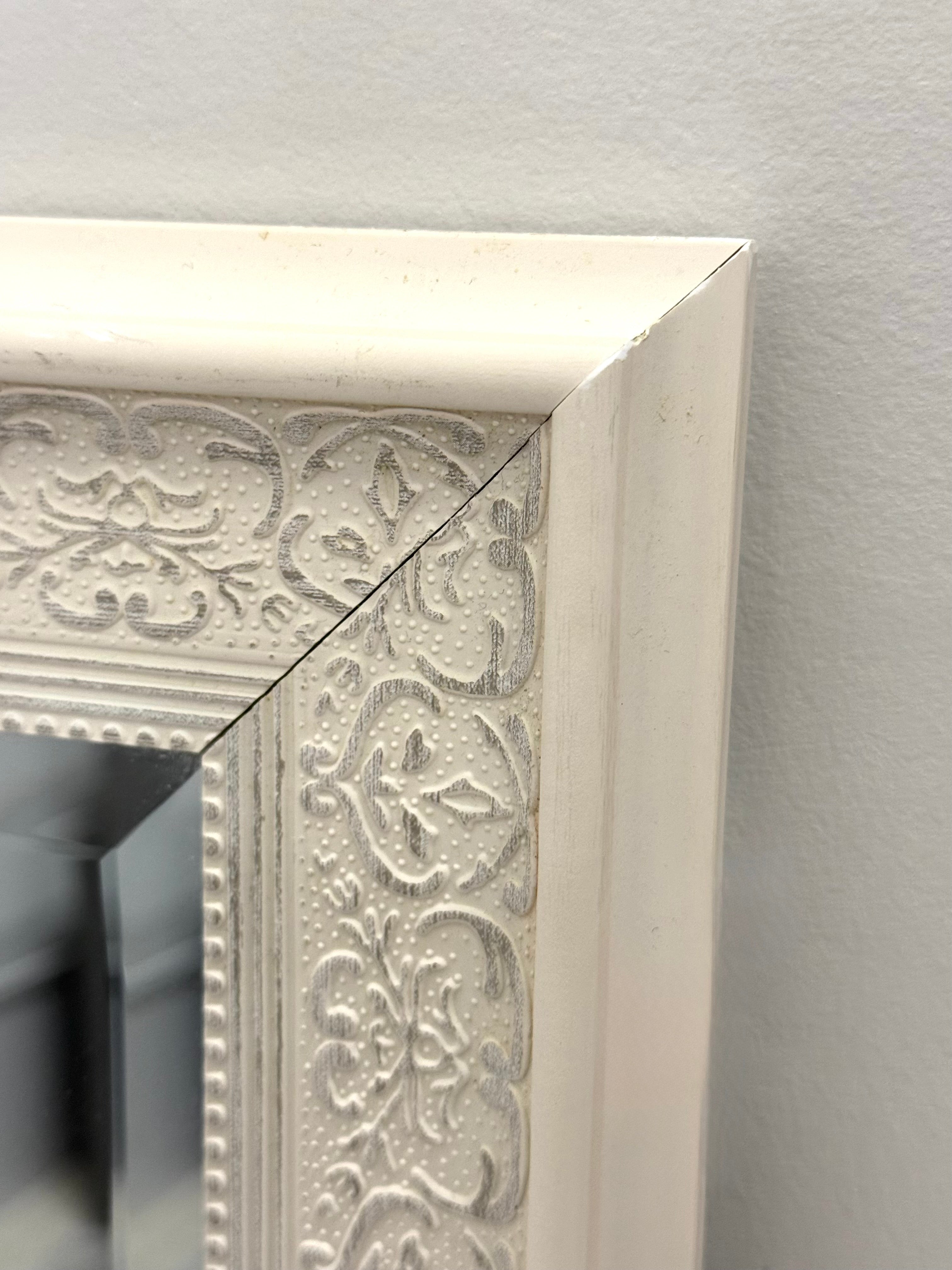 Embossed White Mirror