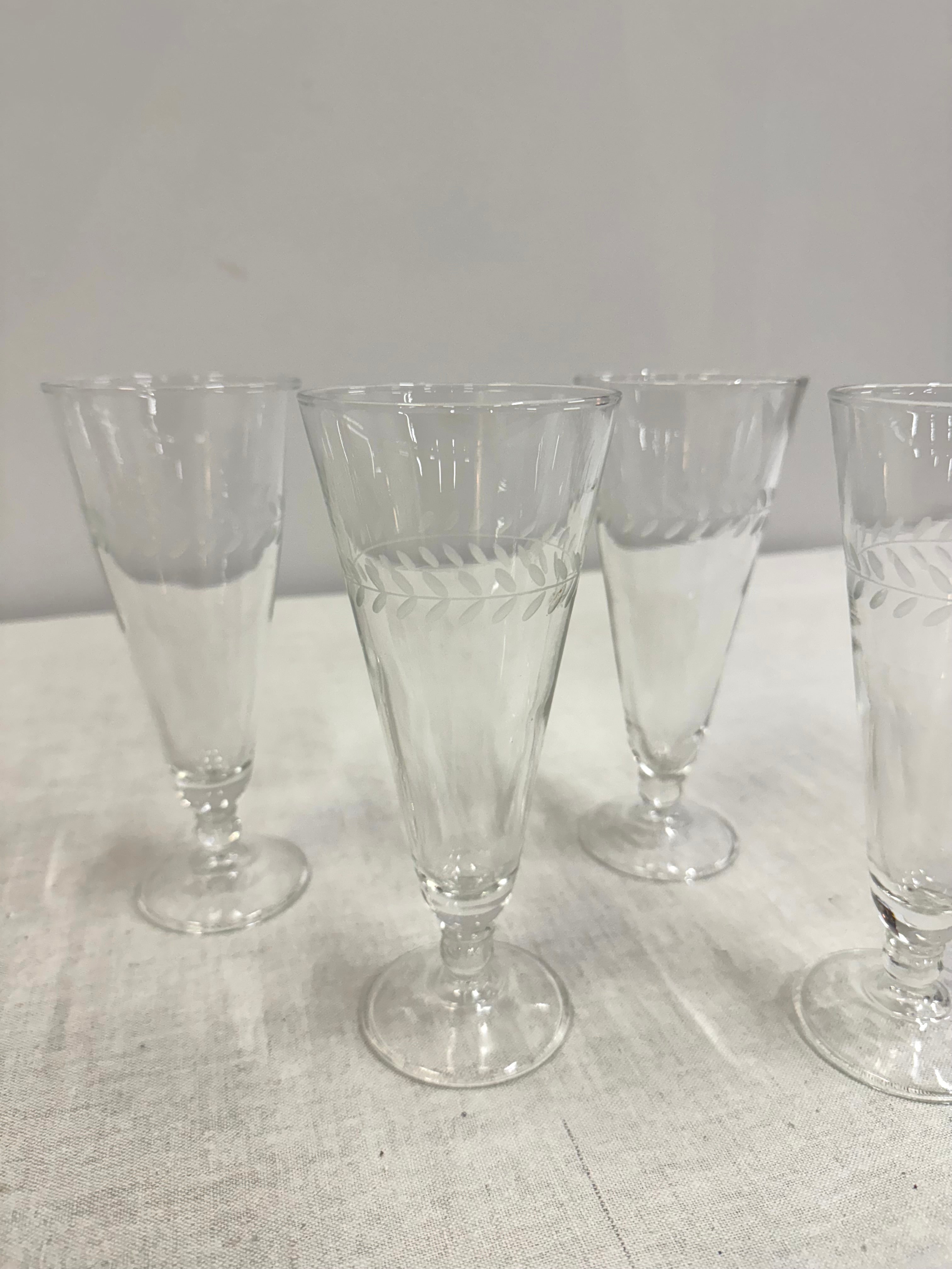 Vintage 'Laurel' Pilsener Glasses Set of 4