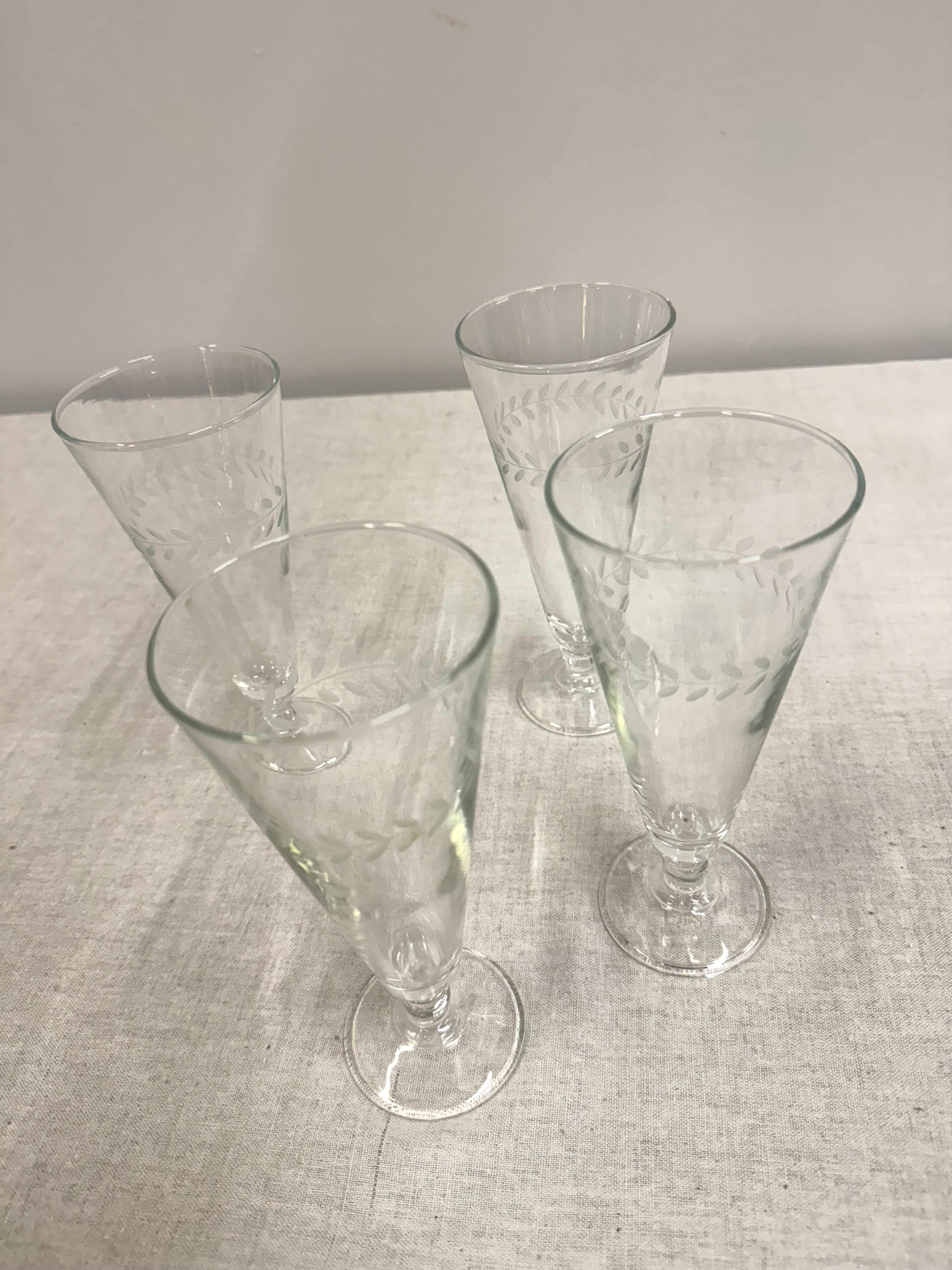 Vintage 'Laurel' Pilsener Glasses Set of 4