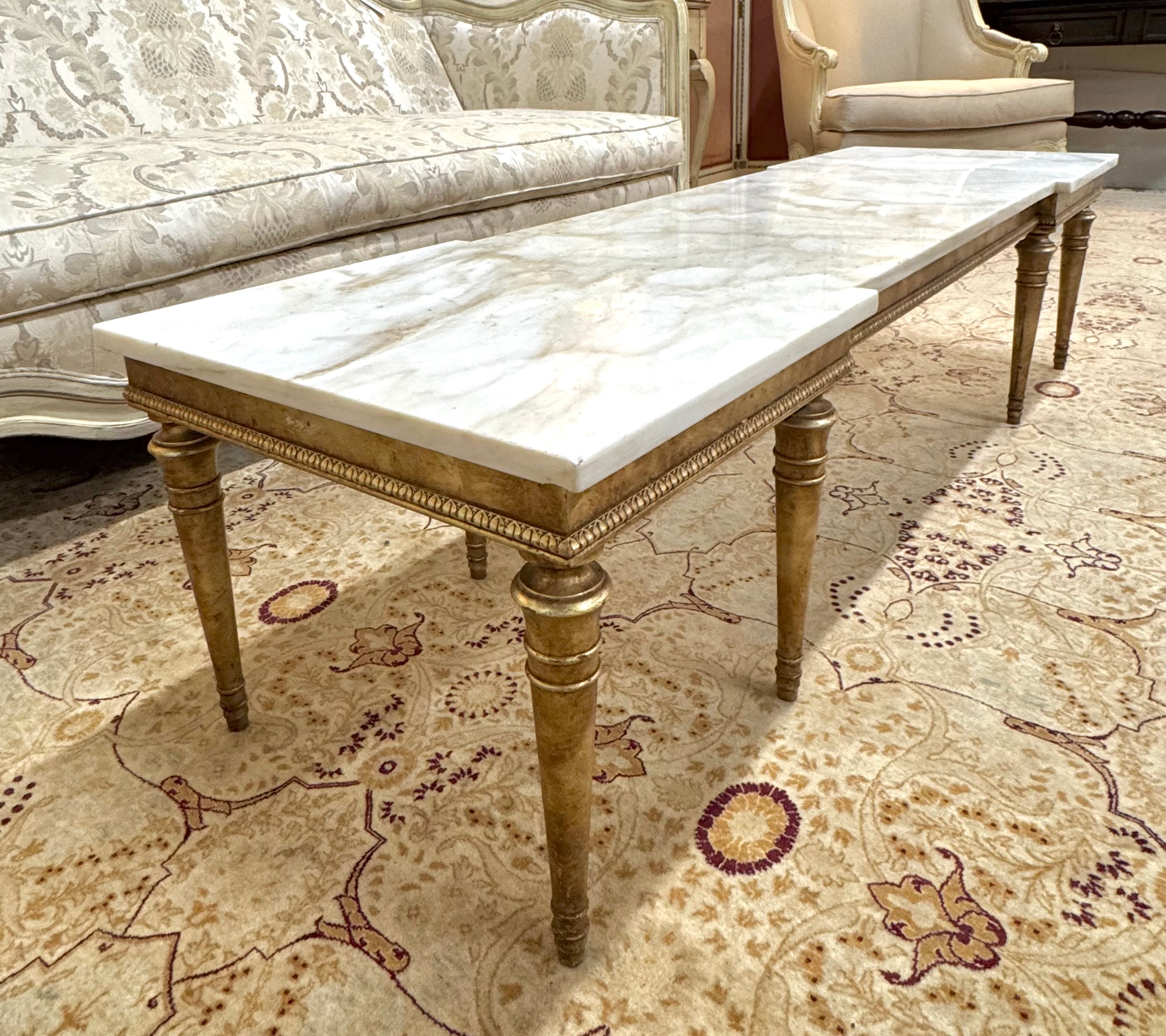 Vintage Hollywood Regency Gilt Coffee Table