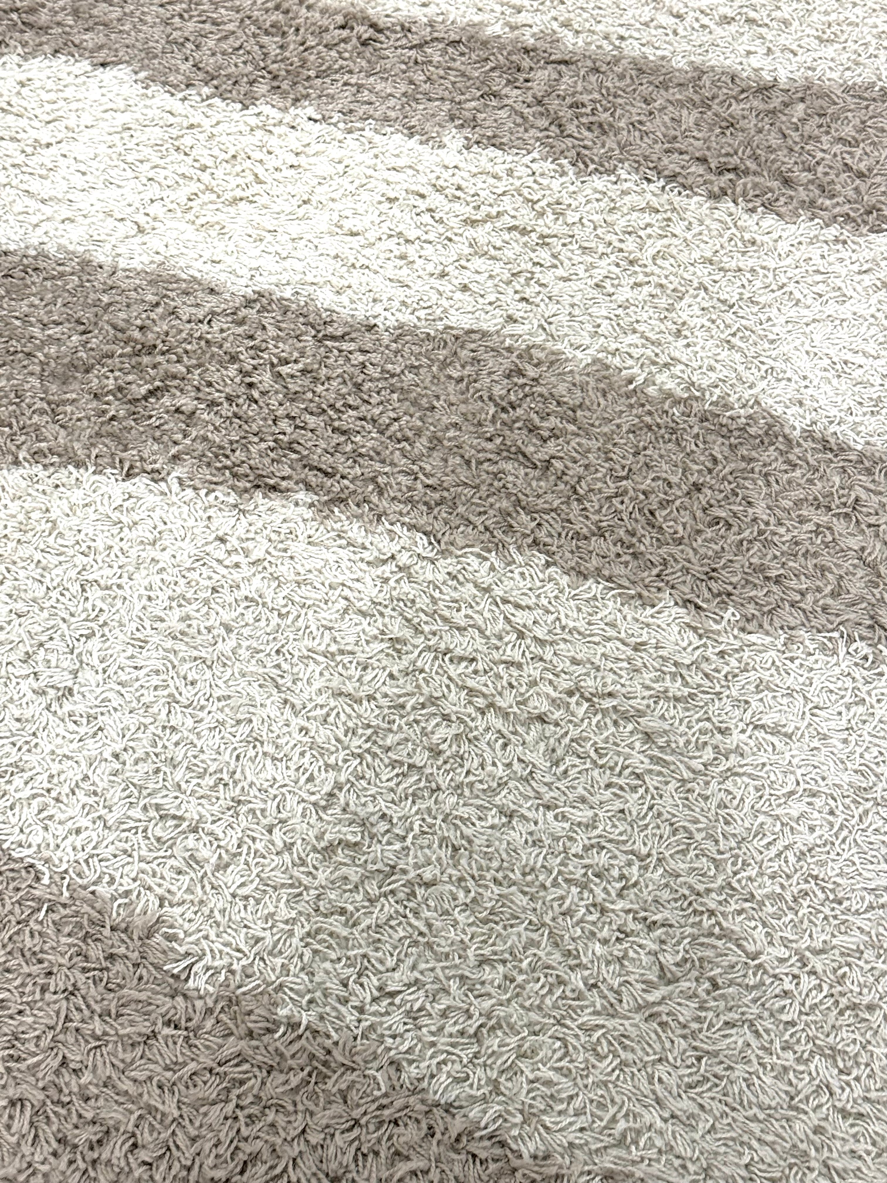Ivory/Taupe 63" x 87" Modern Shag Rug