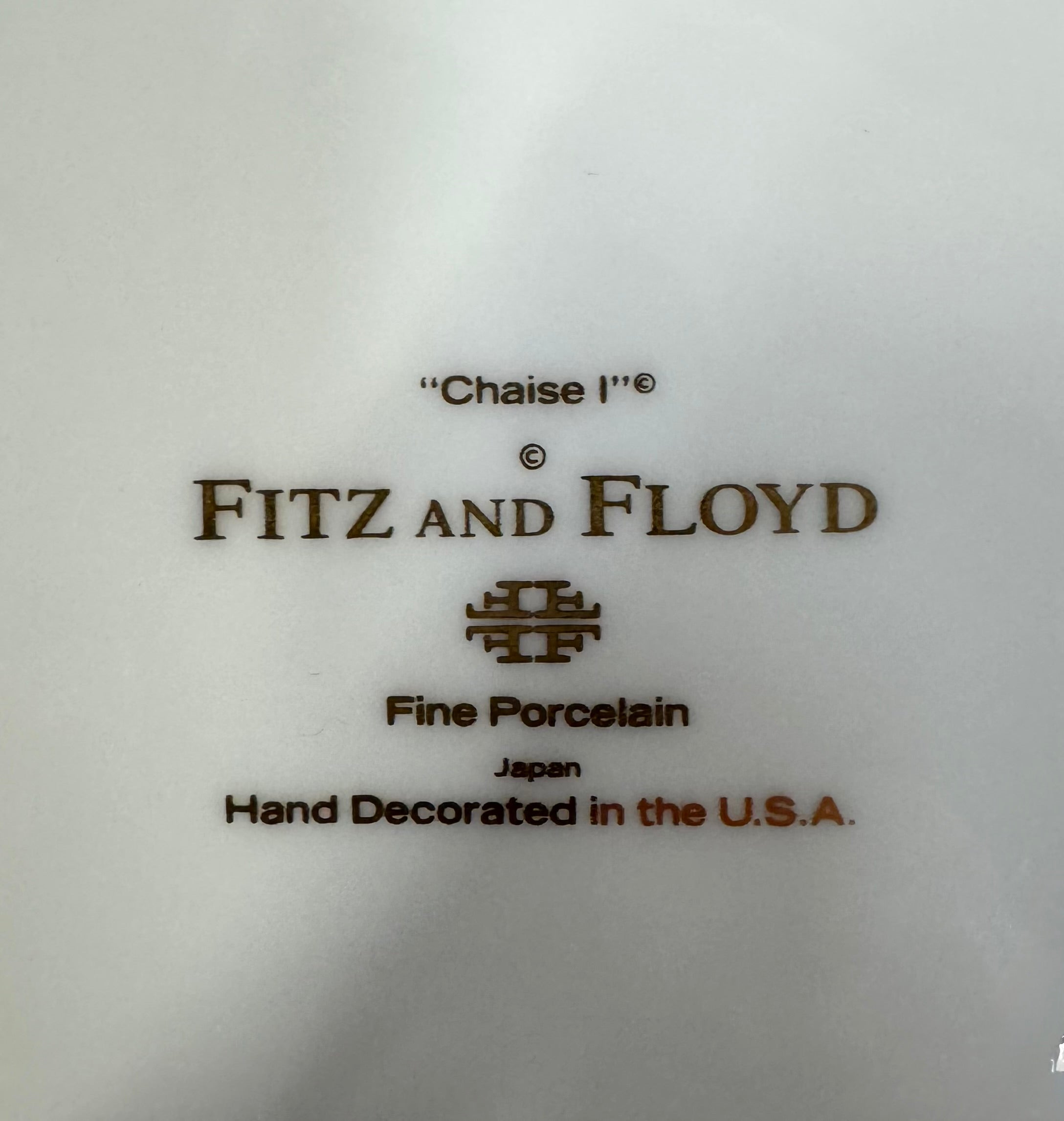 Vintage FITZ & FLOYD 'Chaise' 8" Plates Set of 4