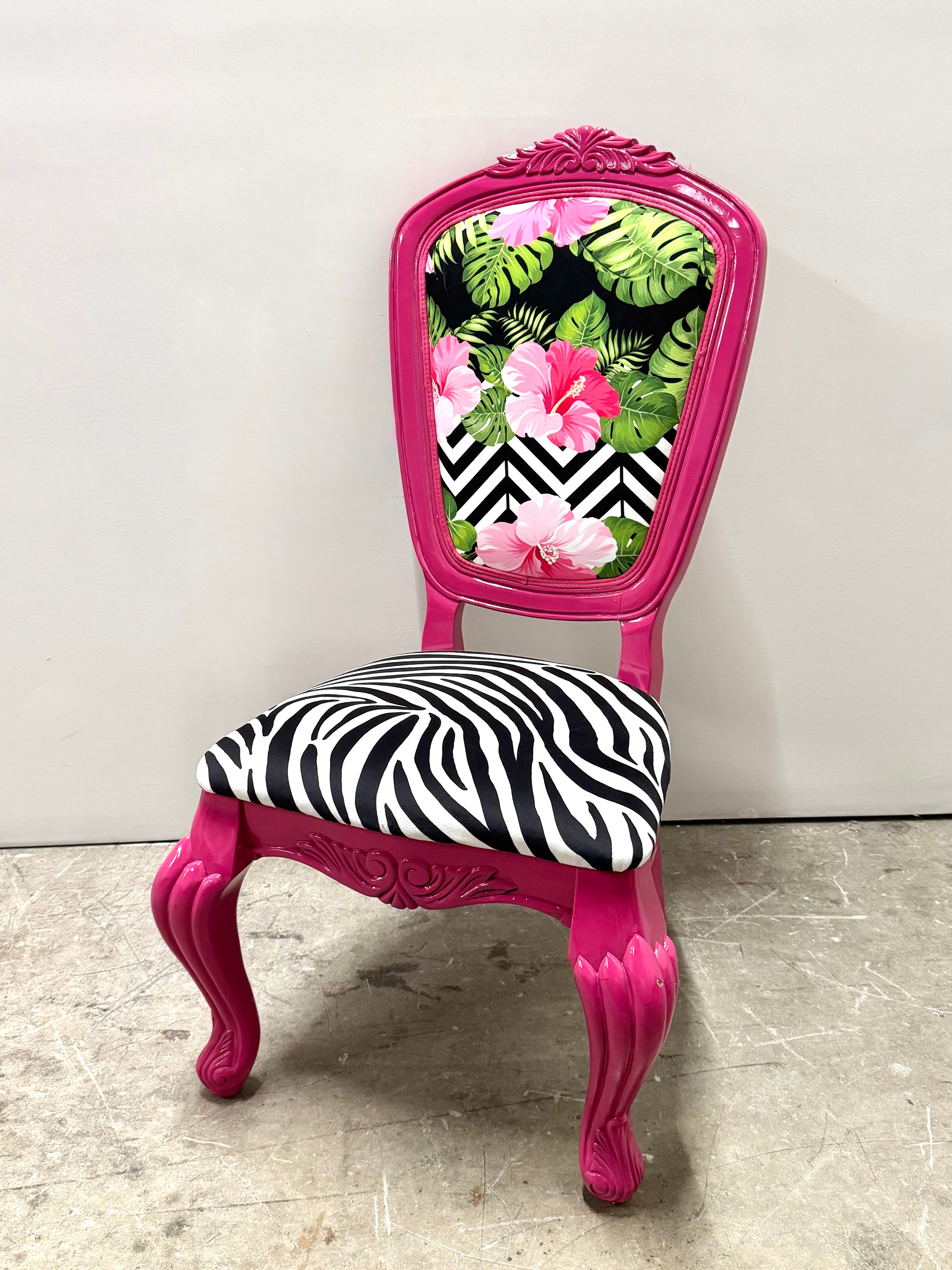 Tropical Hibiscus Hot Pink Chair