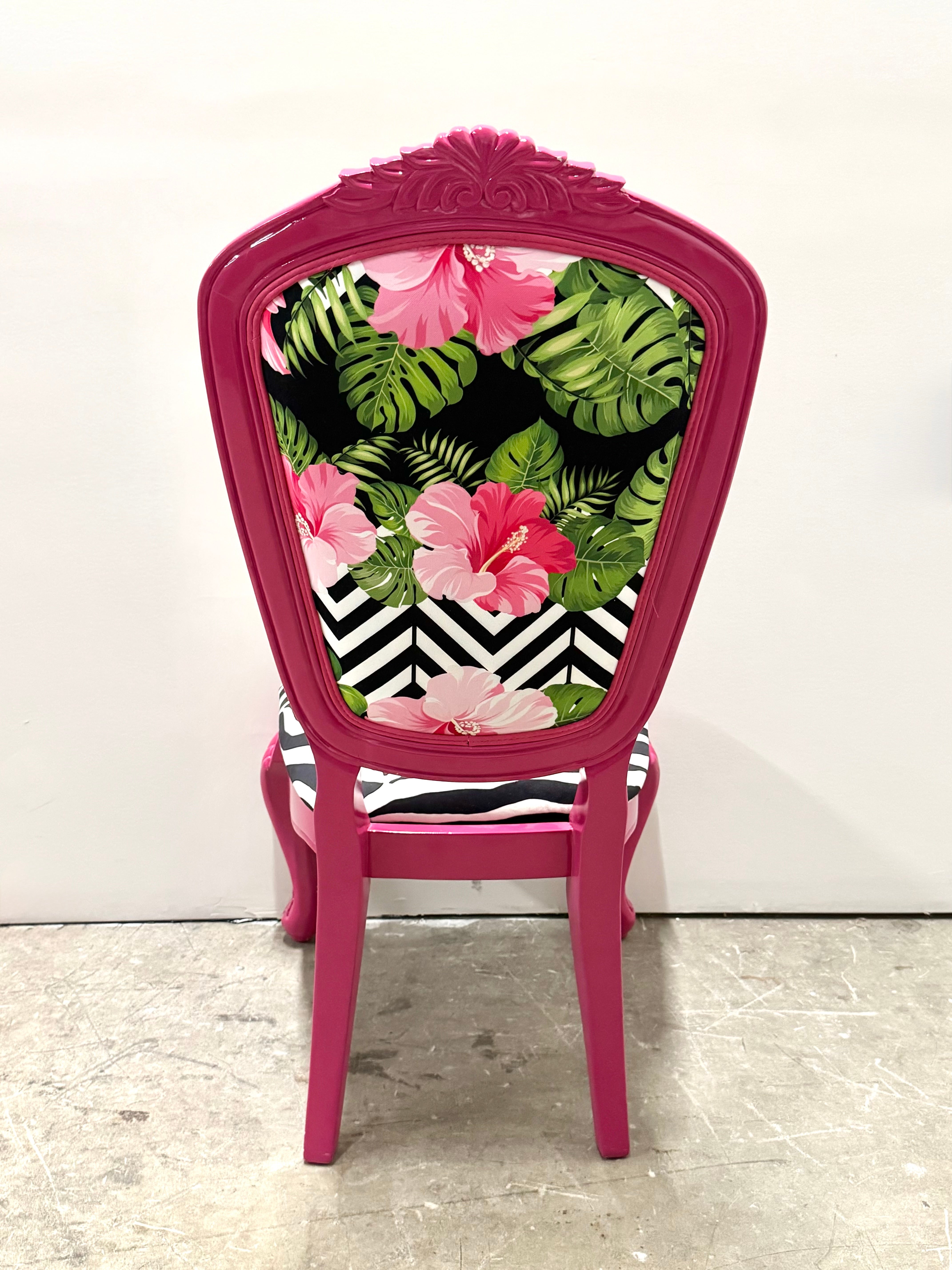 Tropical Hibiscus Hot Pink Chair