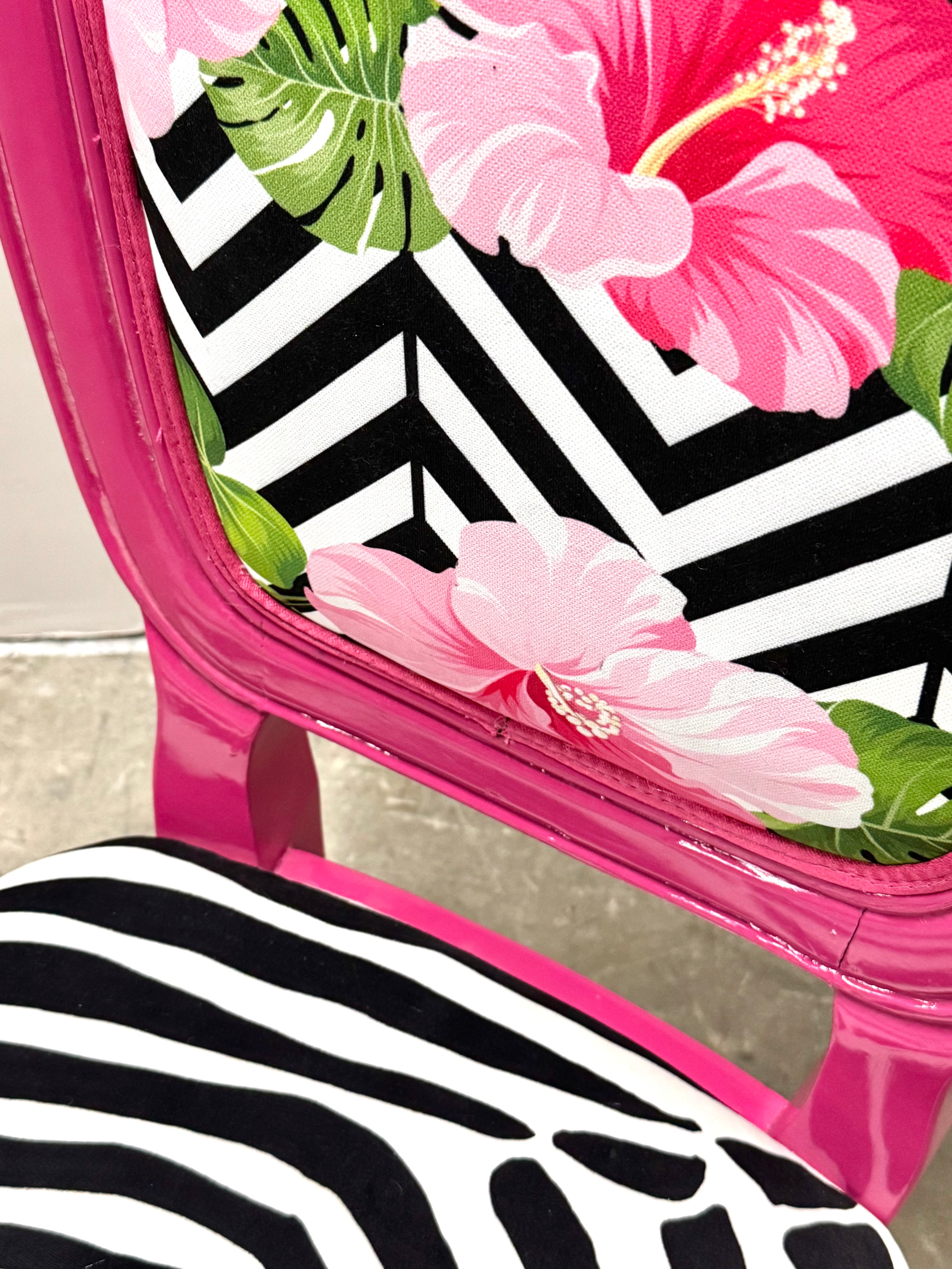 Tropical Hibiscus Hot Pink Chair