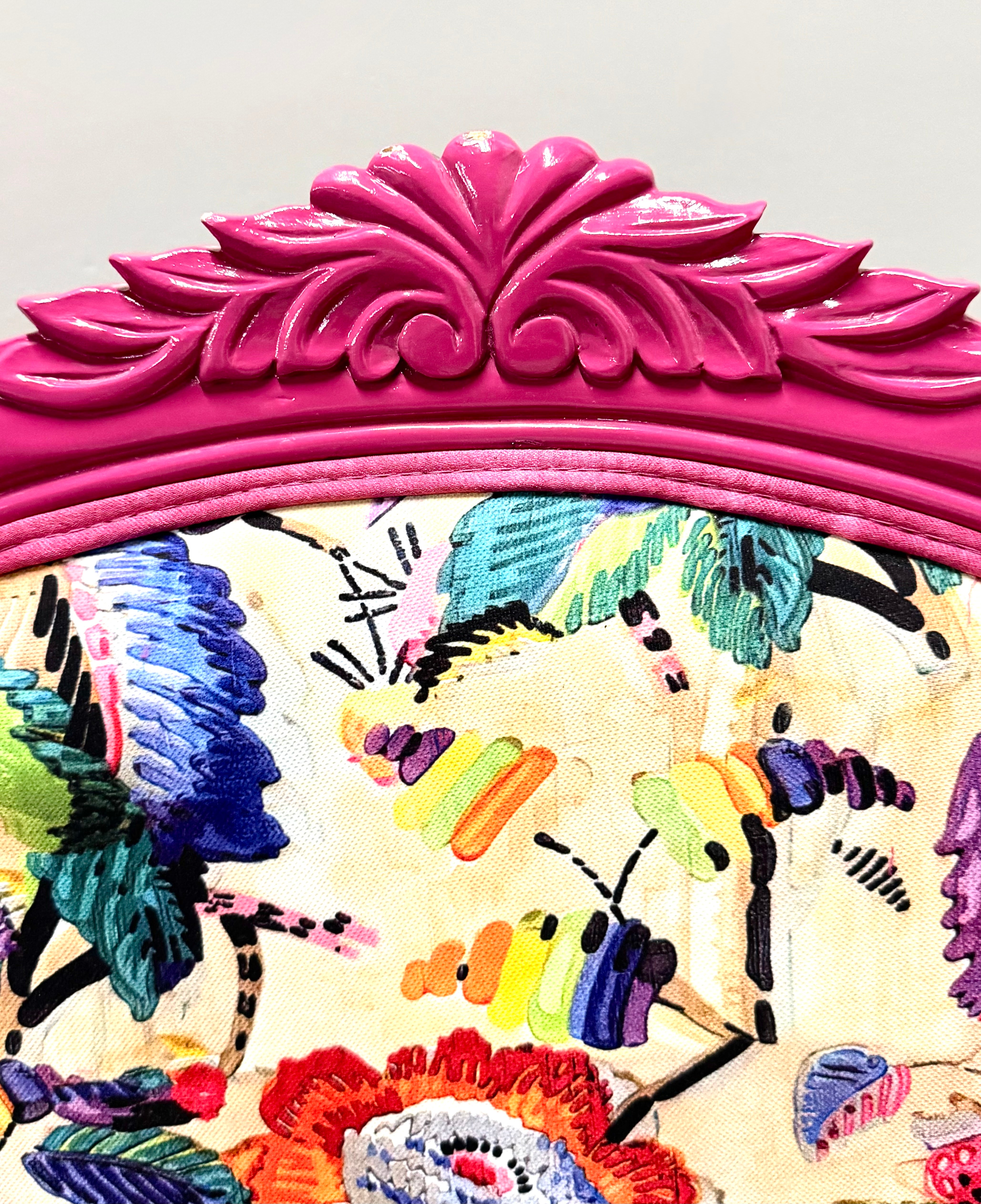 Tropical Floral Hot Pink Chair