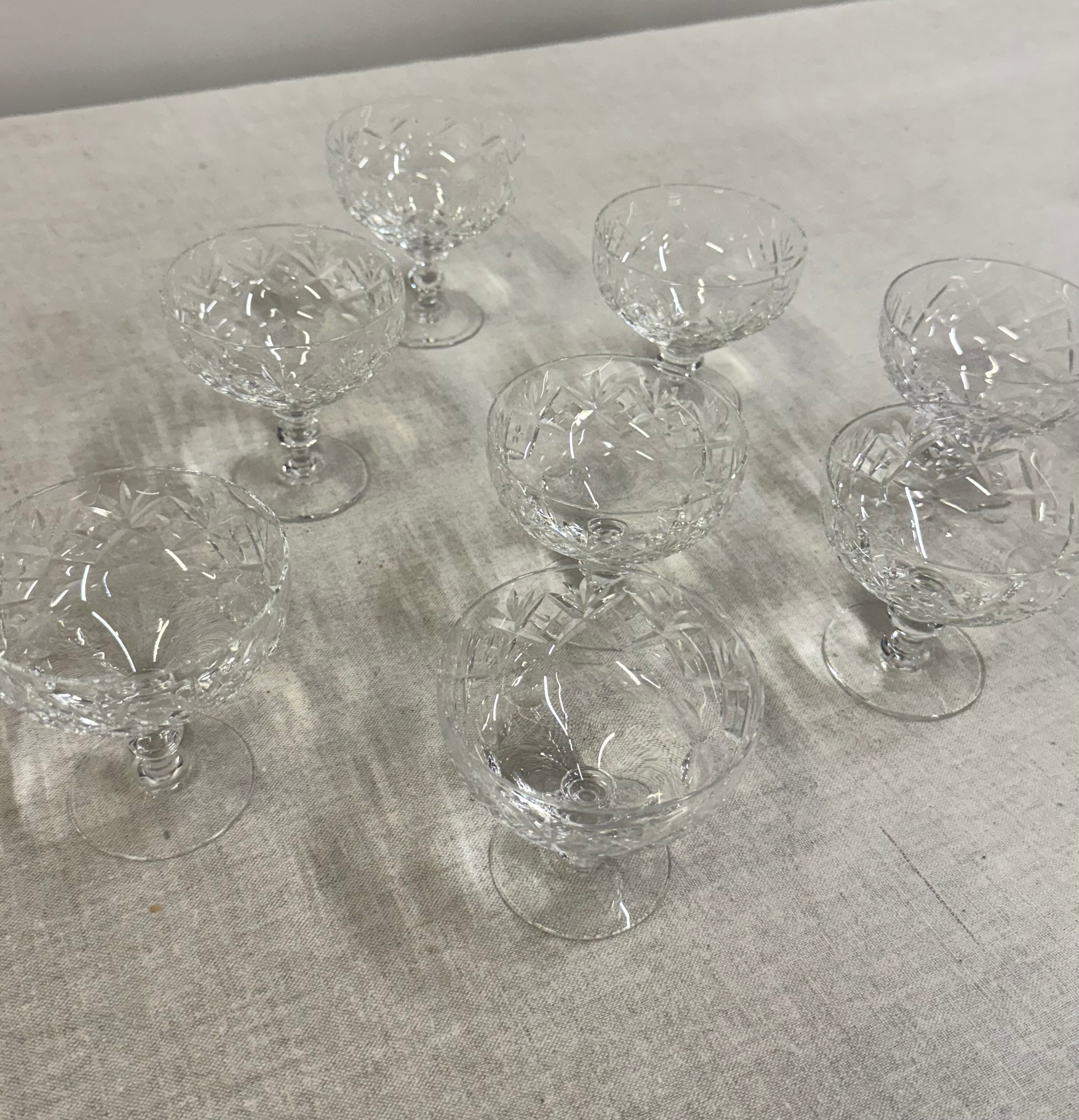WEBB CORBETT Crystal Dessert Coupes Set of 8