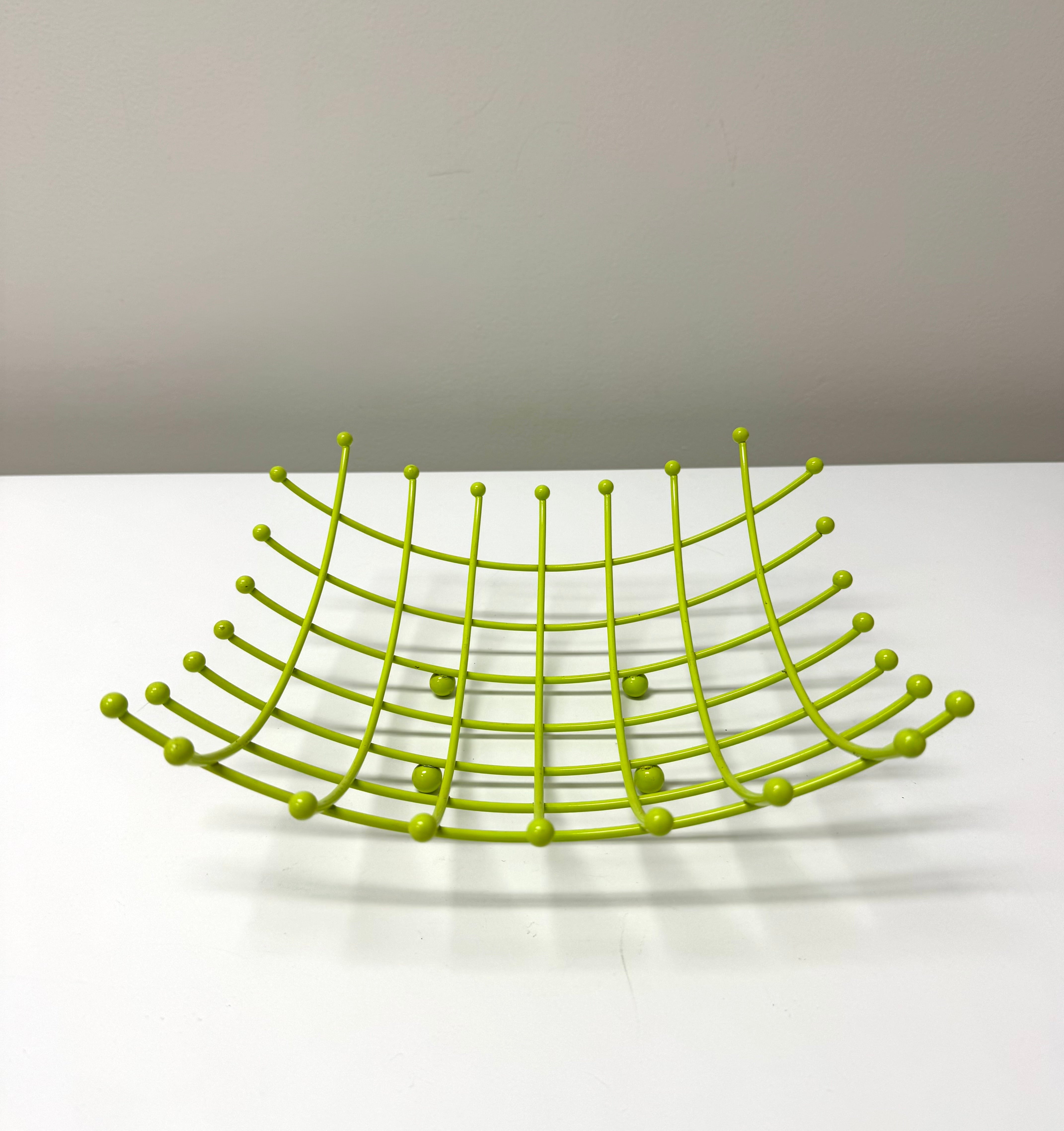 Vintage Lime Green Wire Fruit Basket
