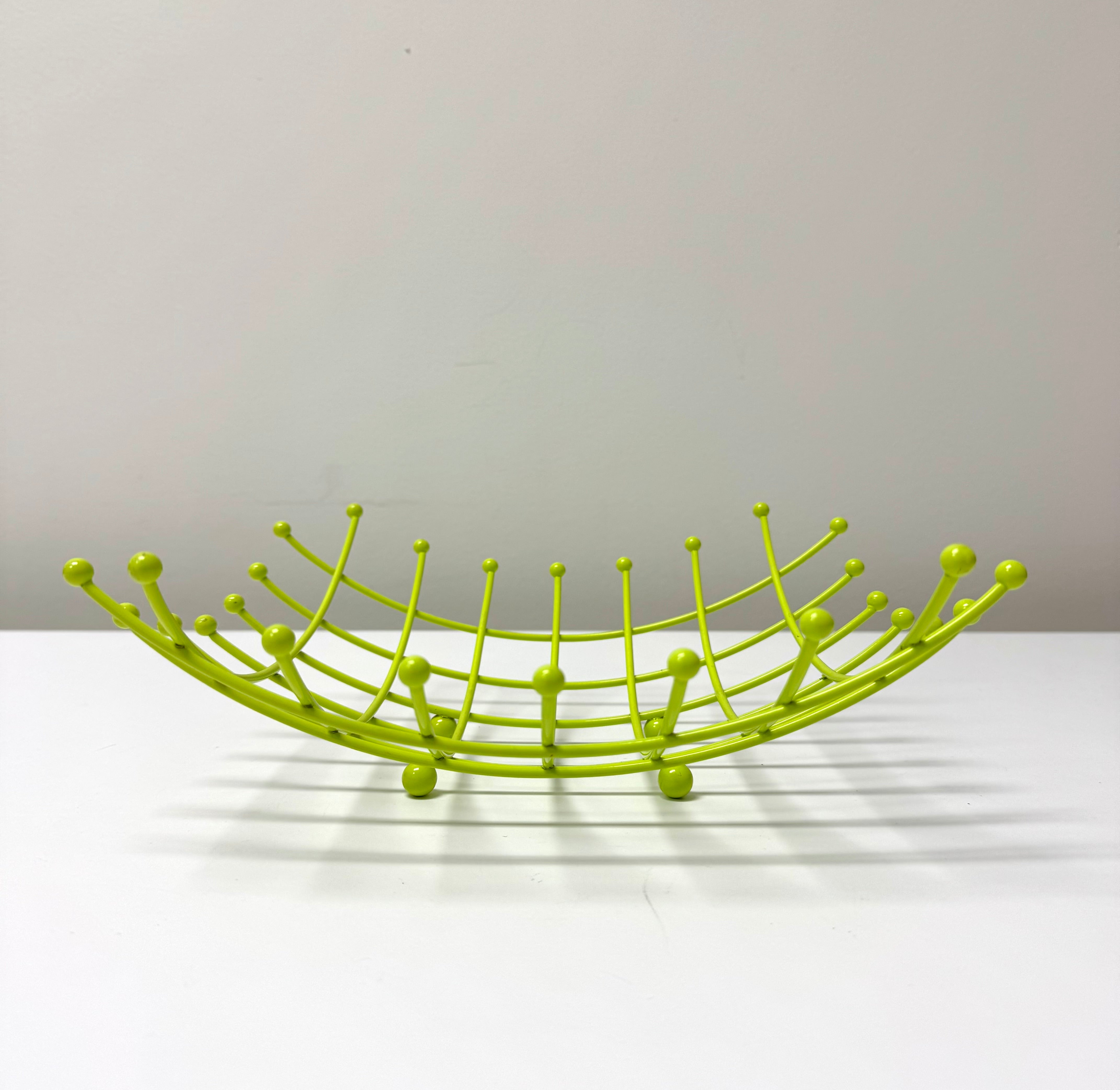 Vintage Lime Green Wire Fruit Basket