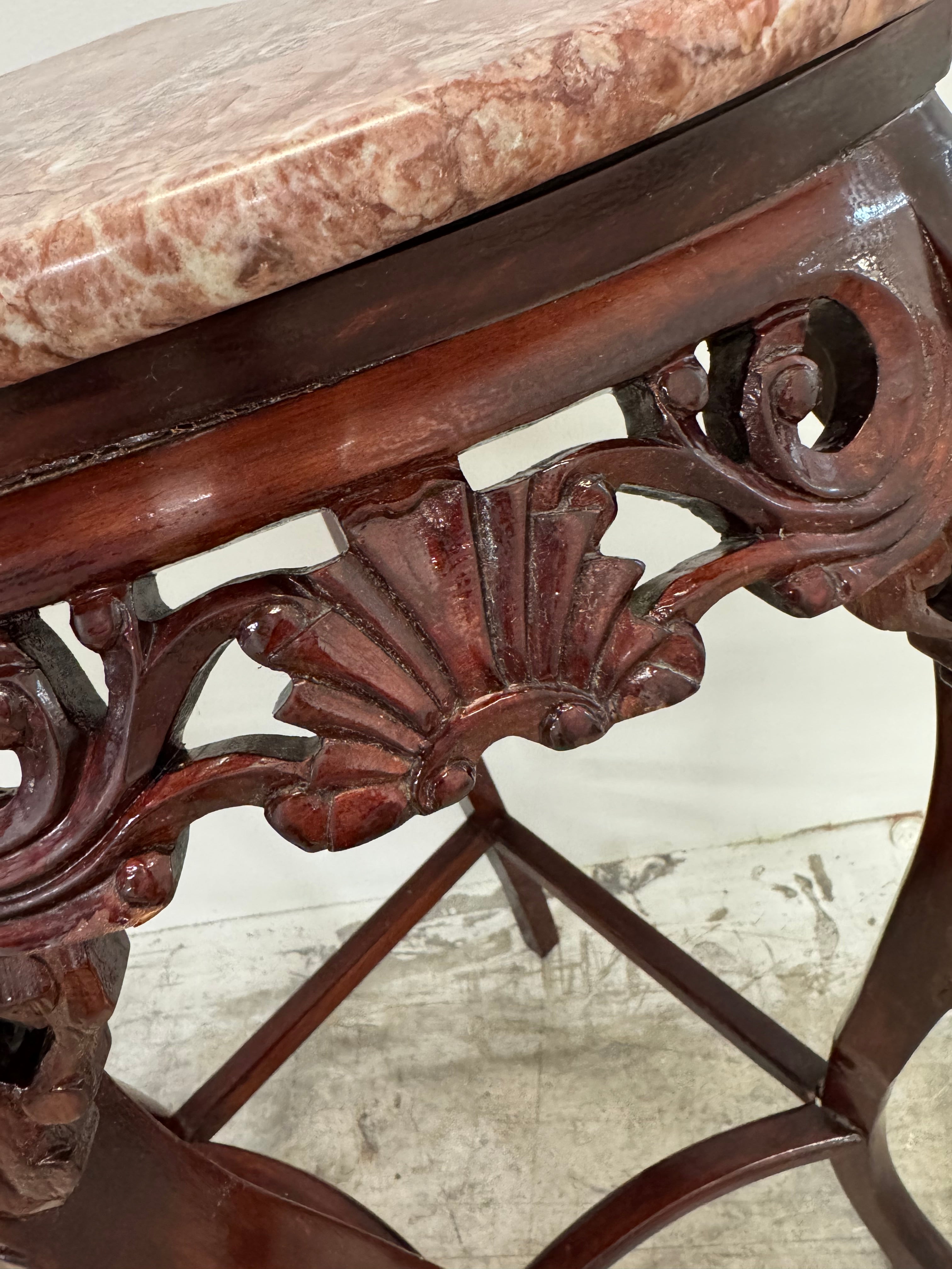 Rose Marble Corner Table