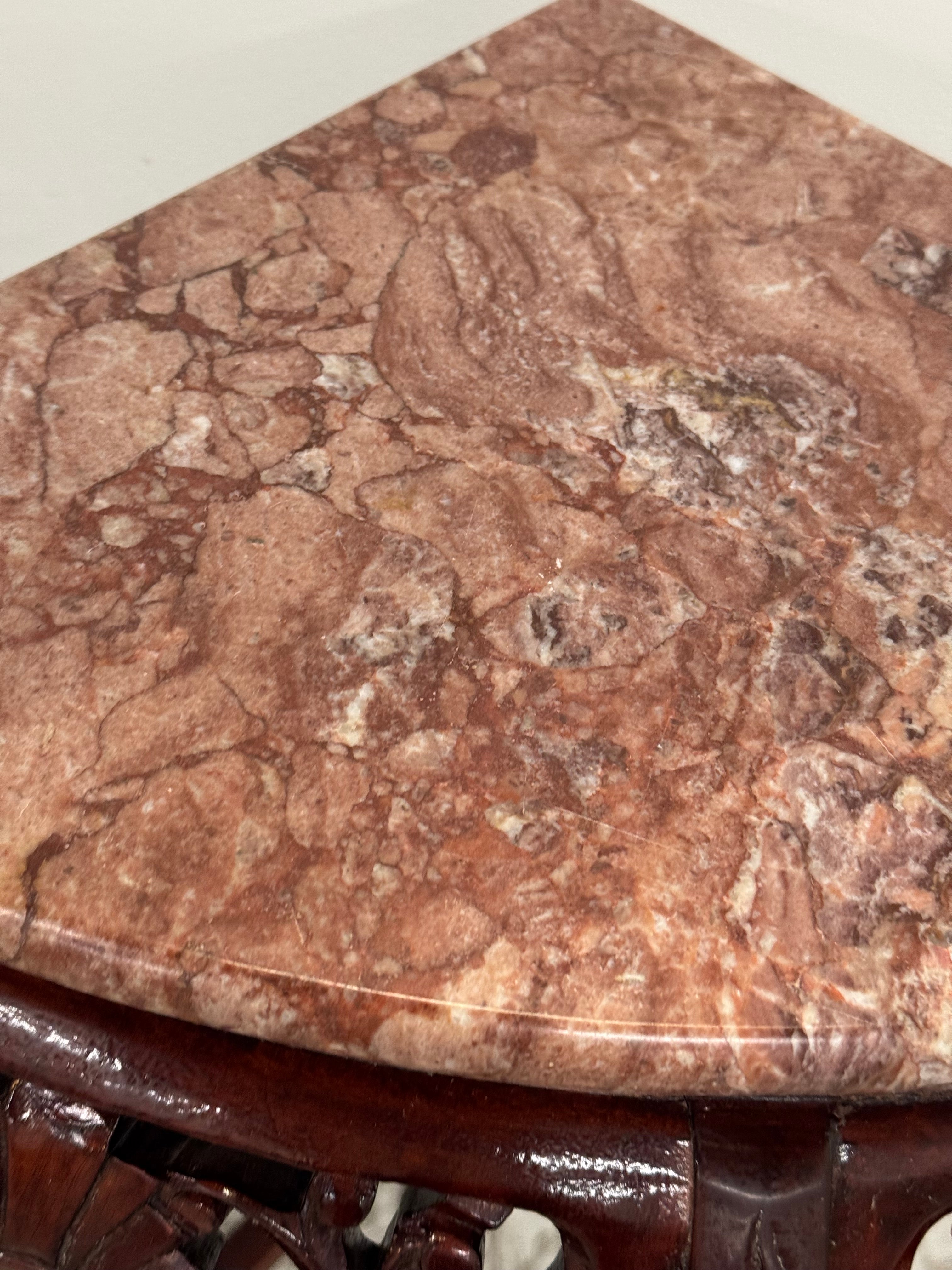 Rose Marble Corner Table
