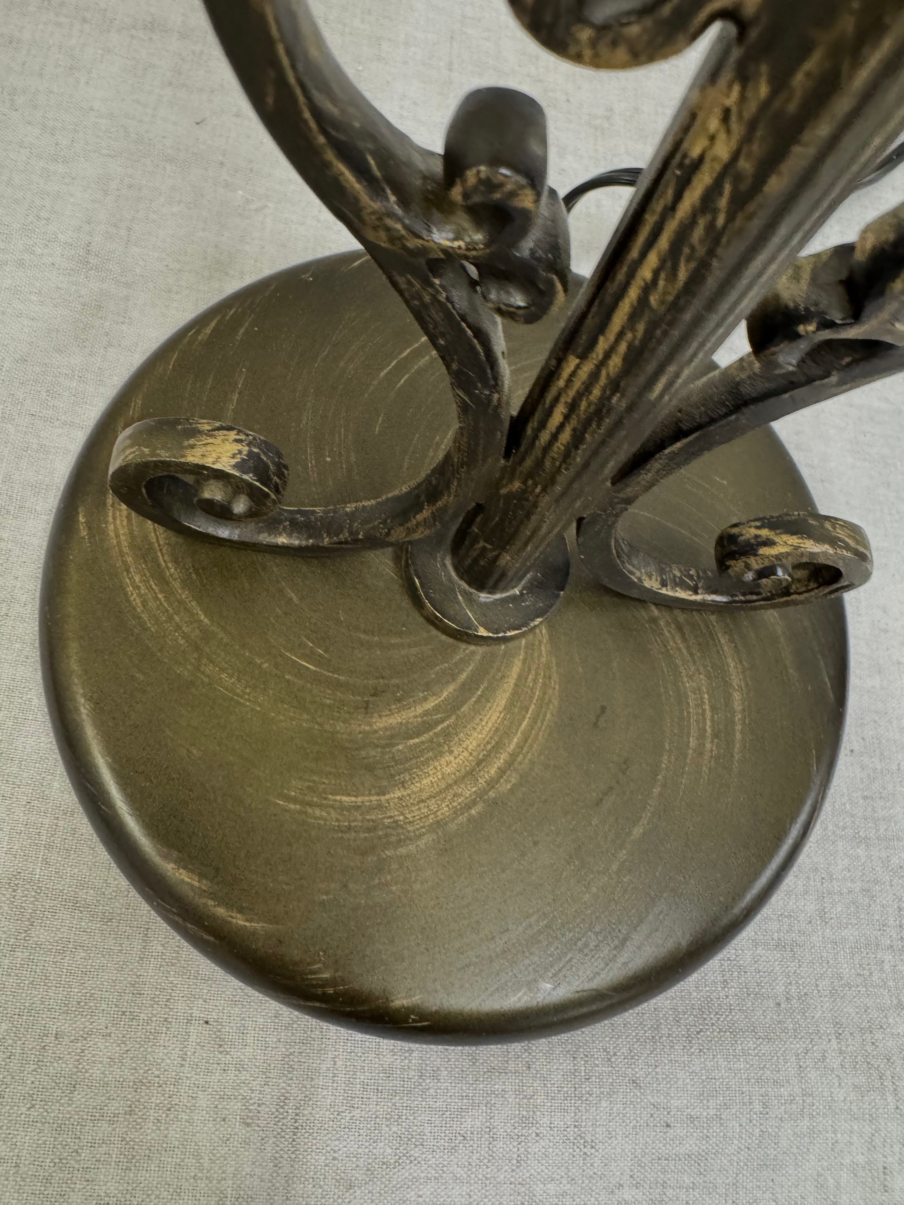 Dark Bronze Lamp with Parchment Shade