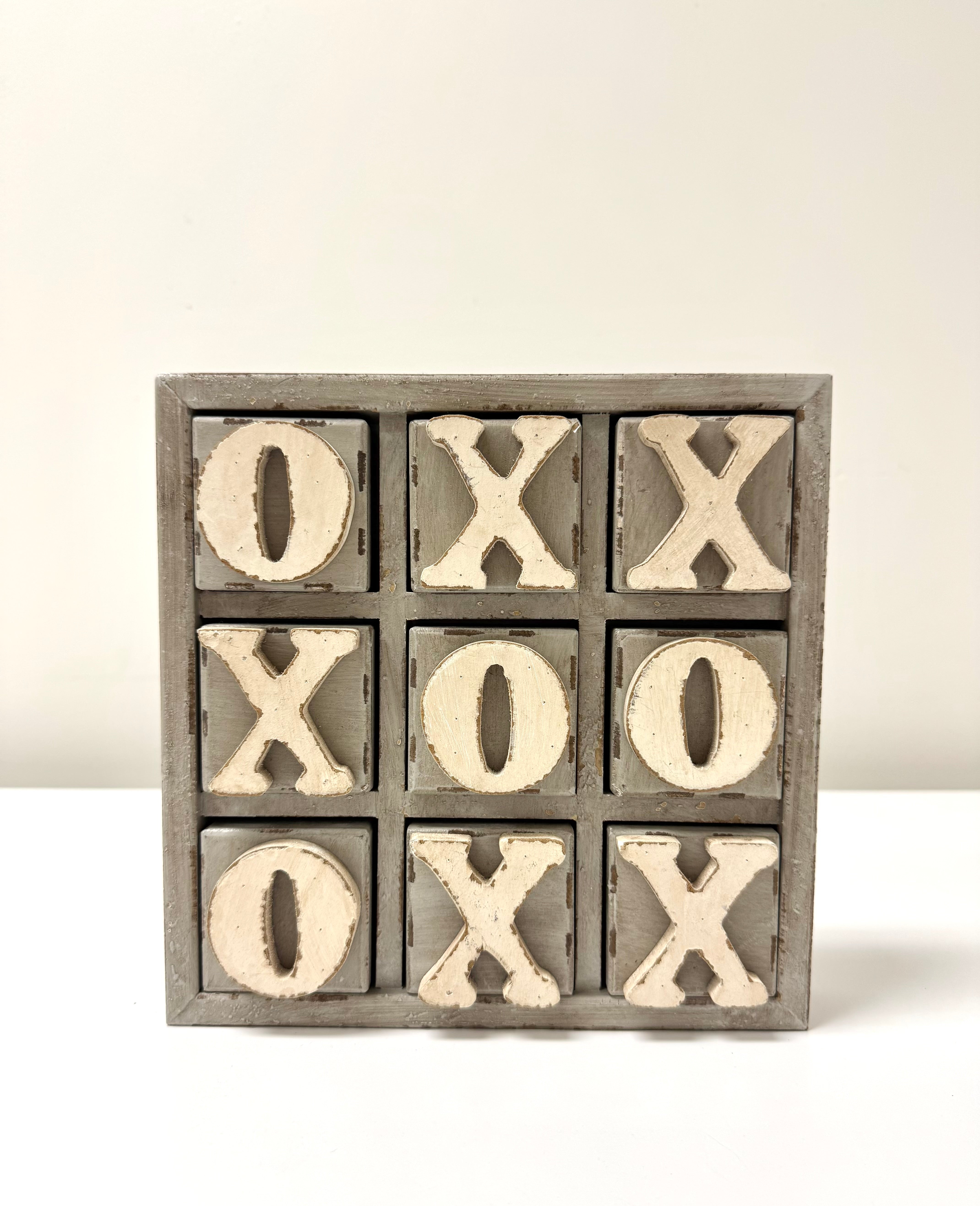 Gray Wood Tic Tac Toe