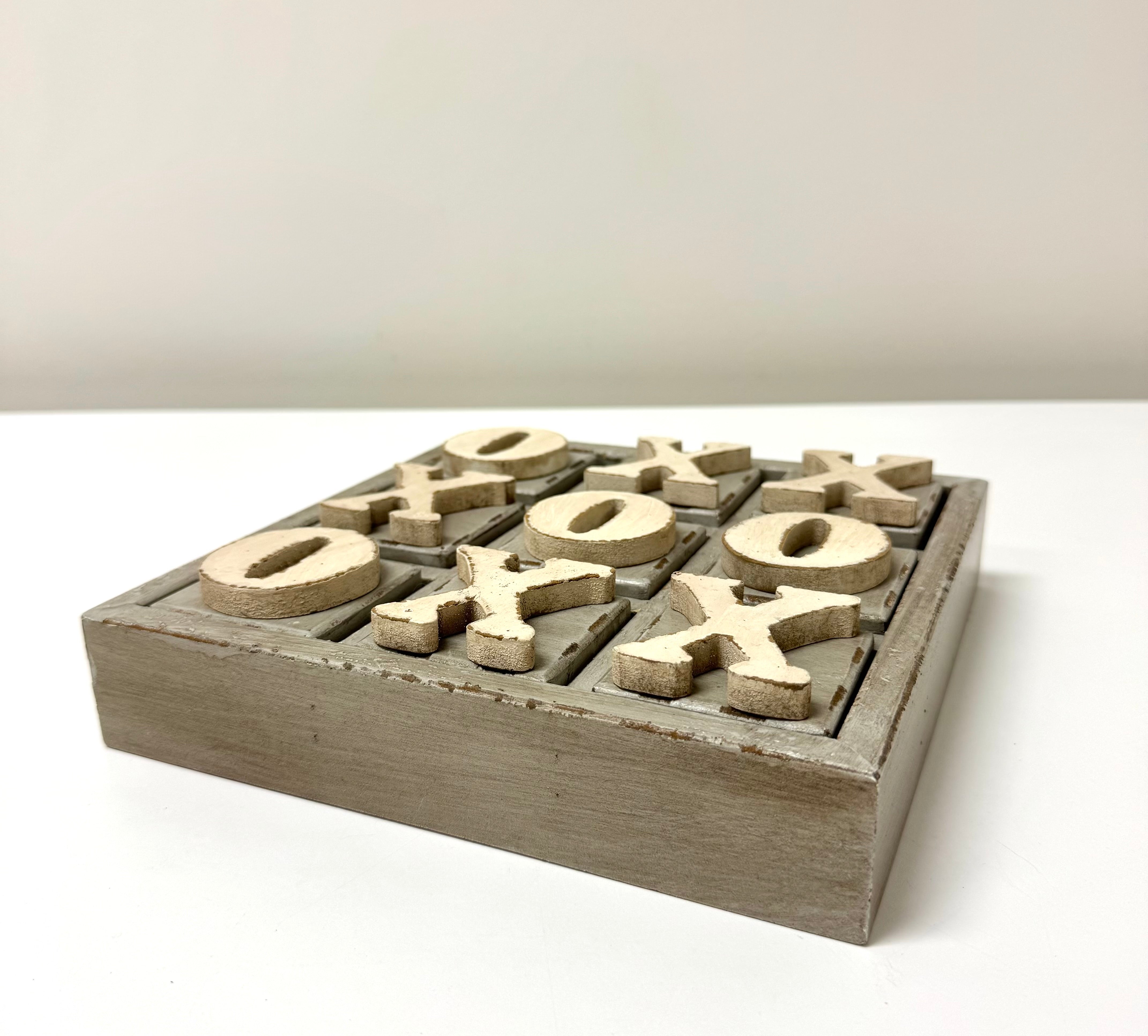 Gray Wood Tic Tac Toe