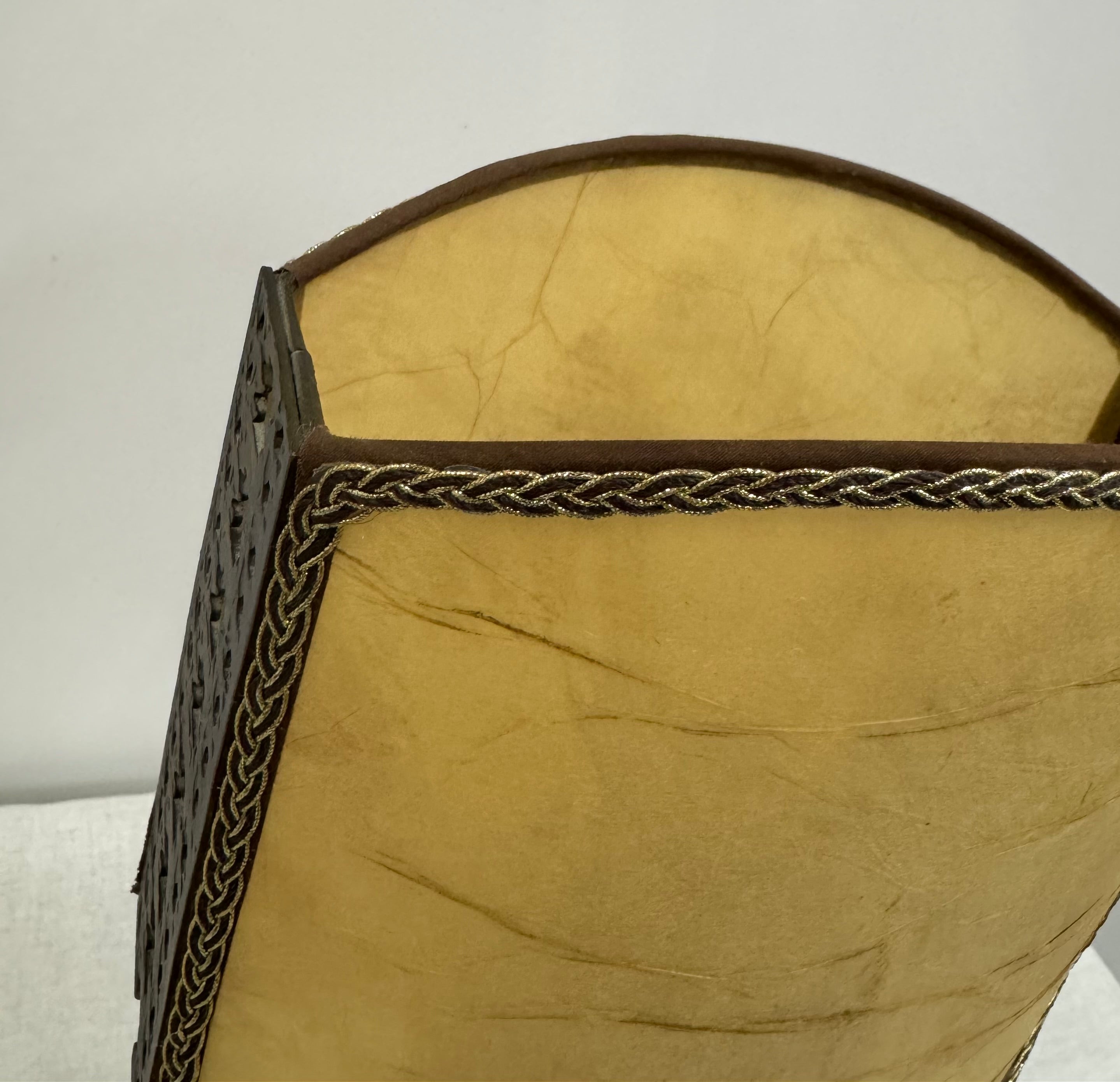 Dark Bronze Lamp with Parchment Shade