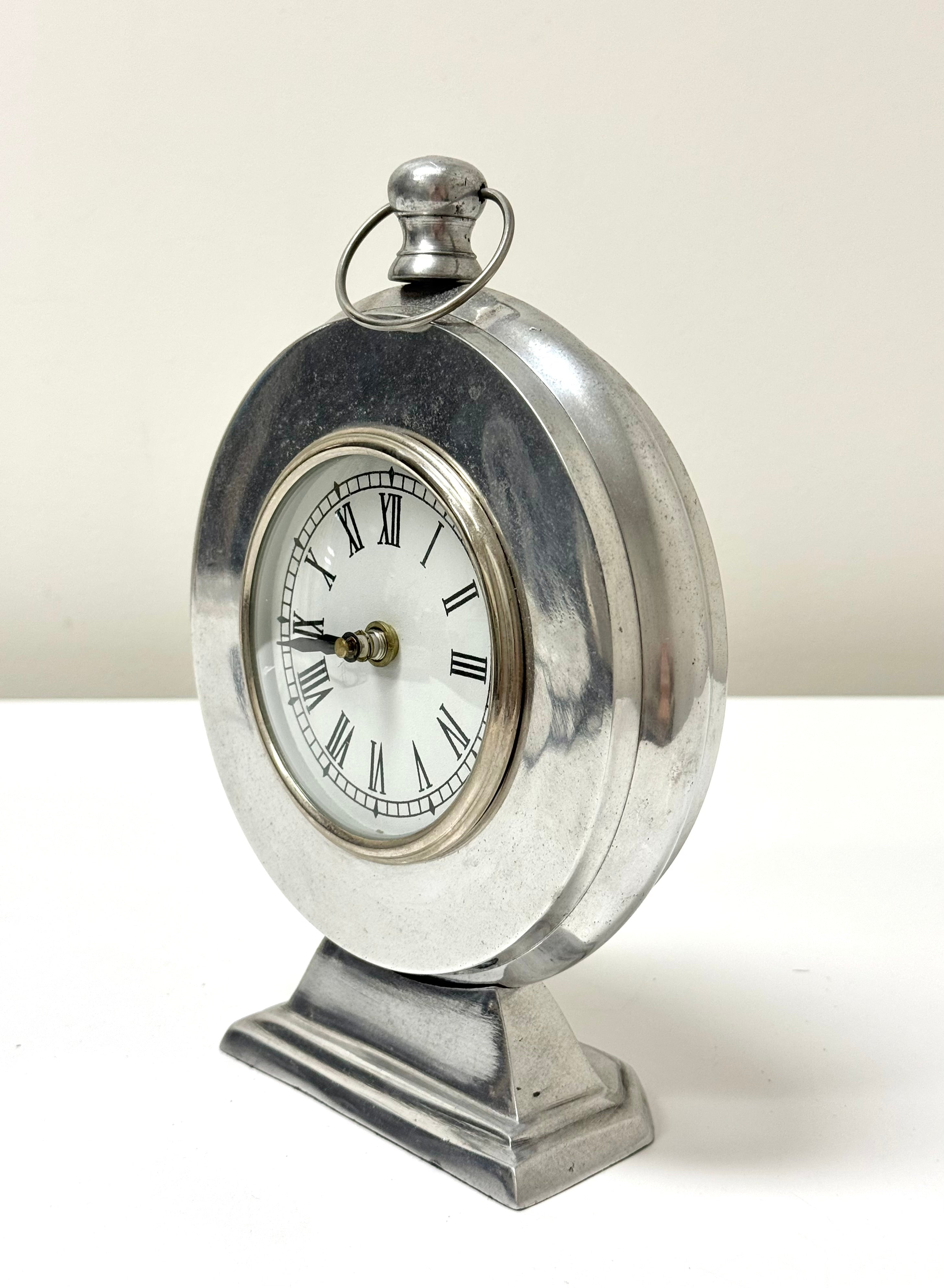 Aluminum Pocket Watch Desk Clock