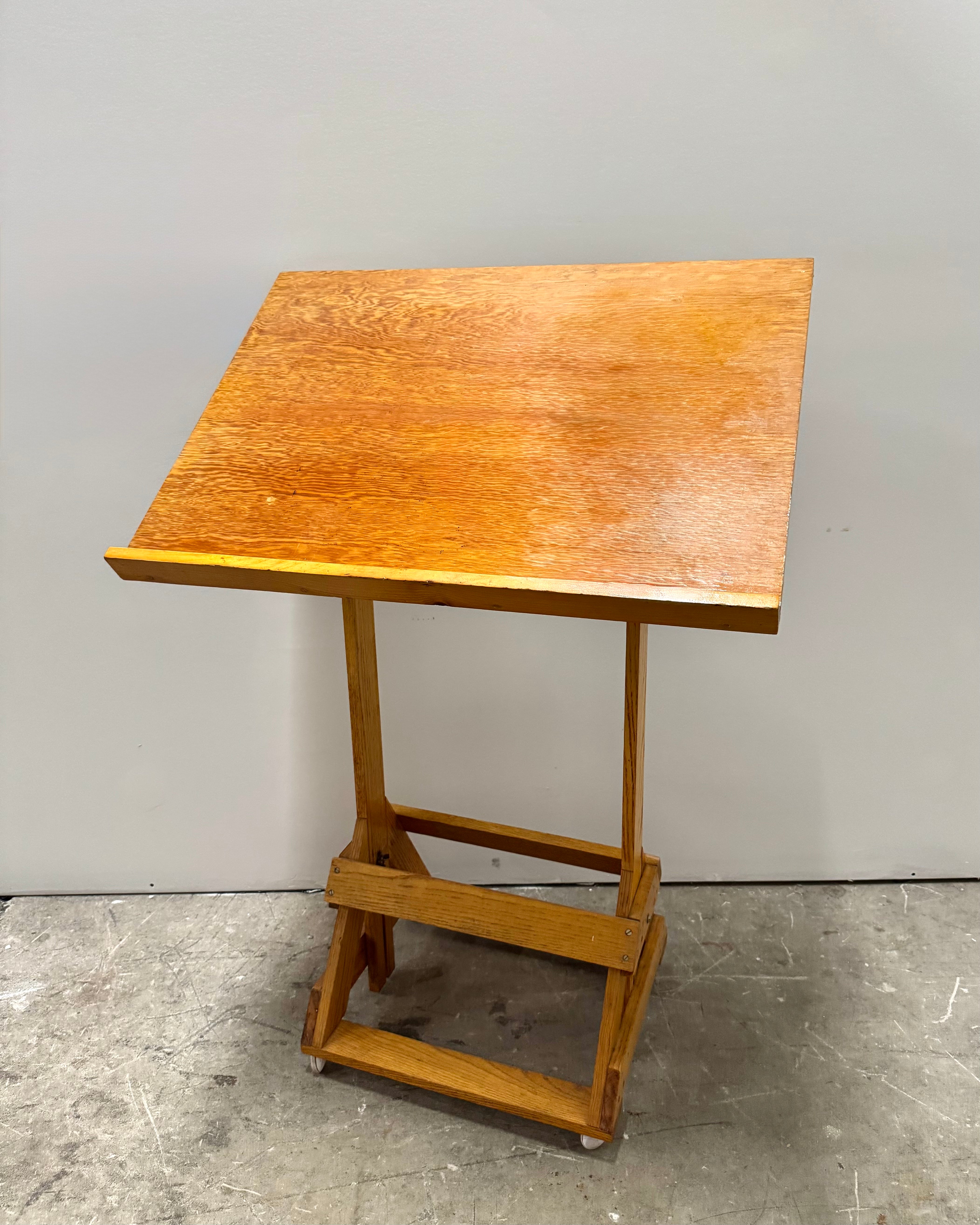 Vintage Style Drafting Table (34"W x 20"D x 49"H)