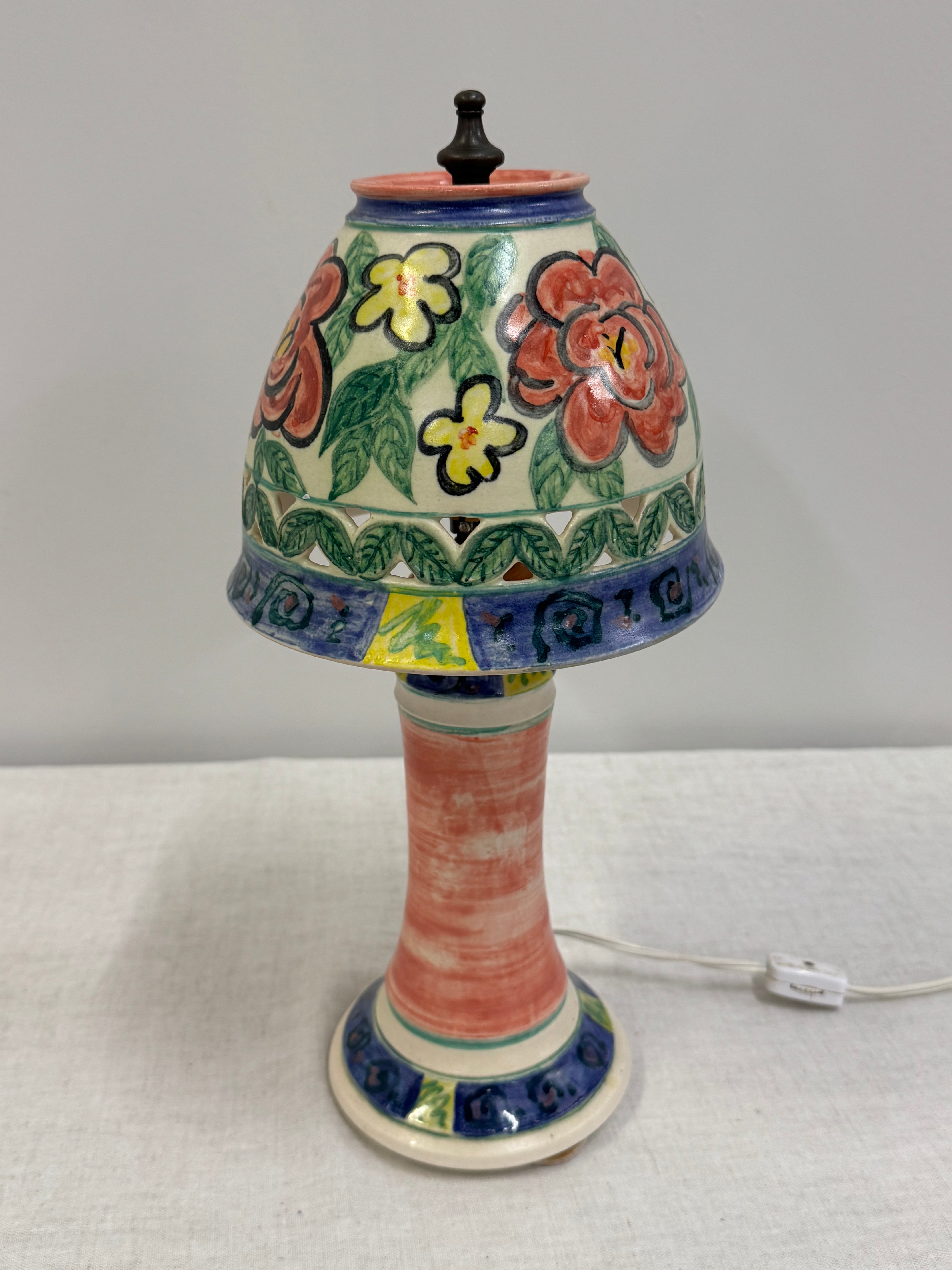 Hand-painted Pottery Lamp