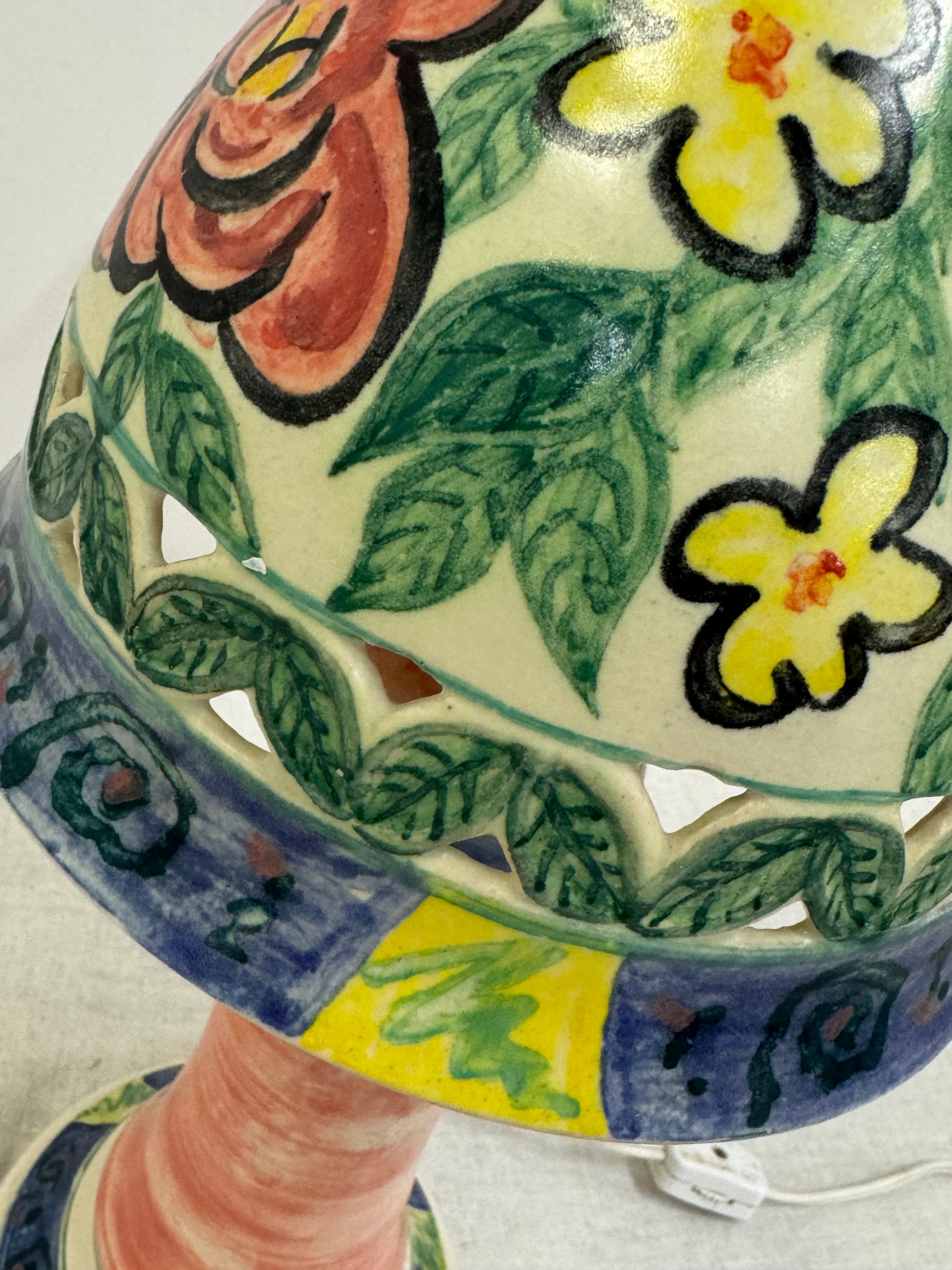 Hand-painted Pottery Lamp