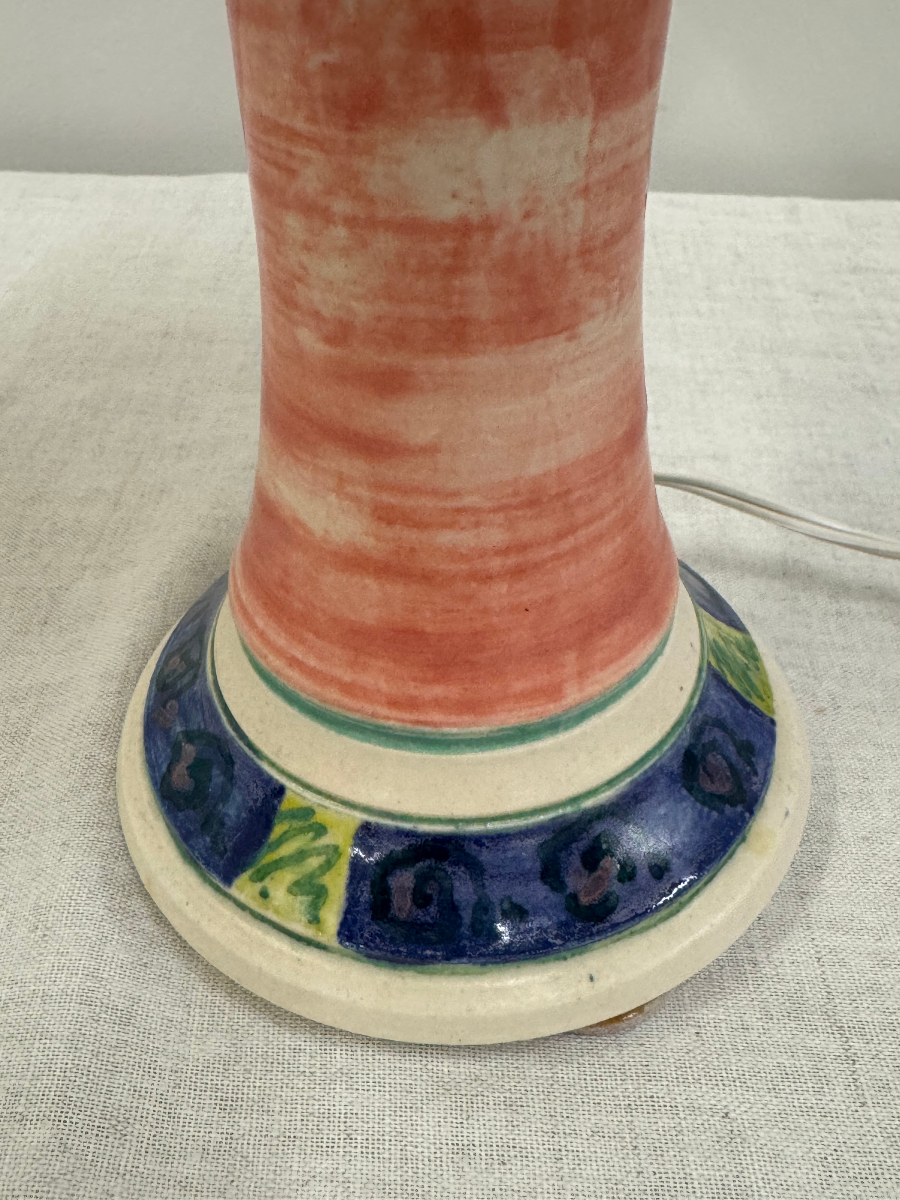 Hand-painted Pottery Lamp