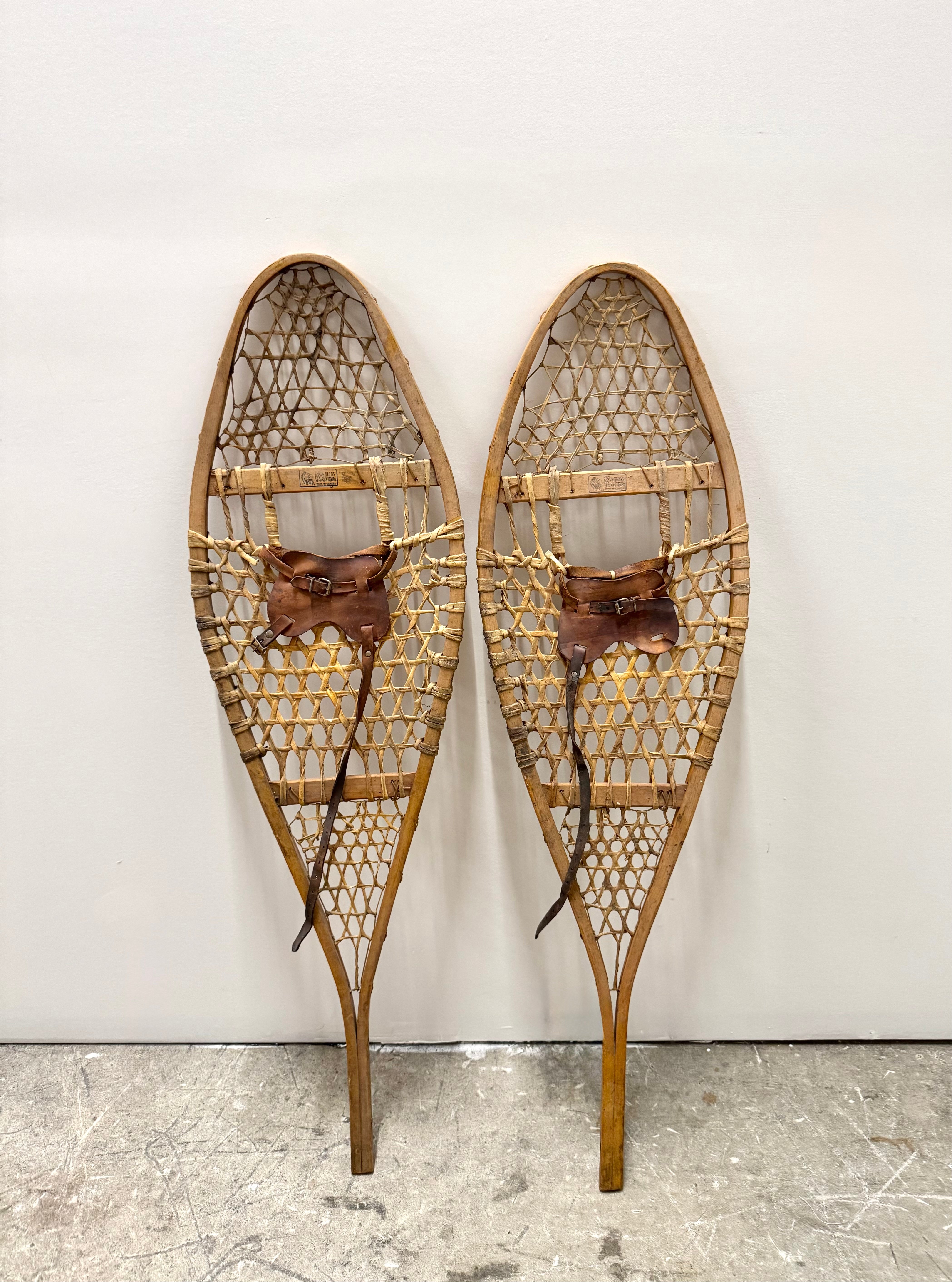 Vintage KABIR KOUBA Rawhide Snowshoes