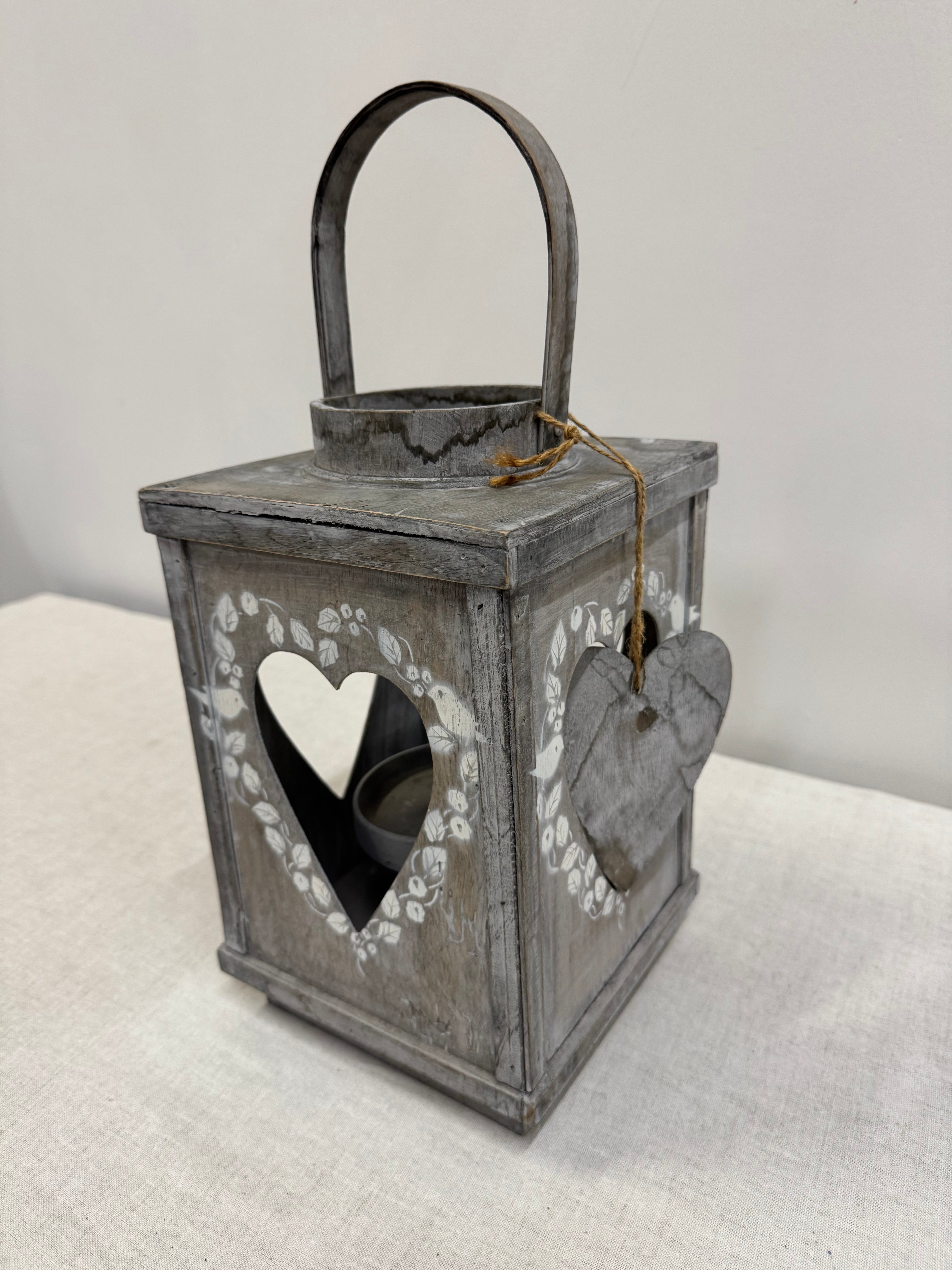 White-washed Wooden Lantern