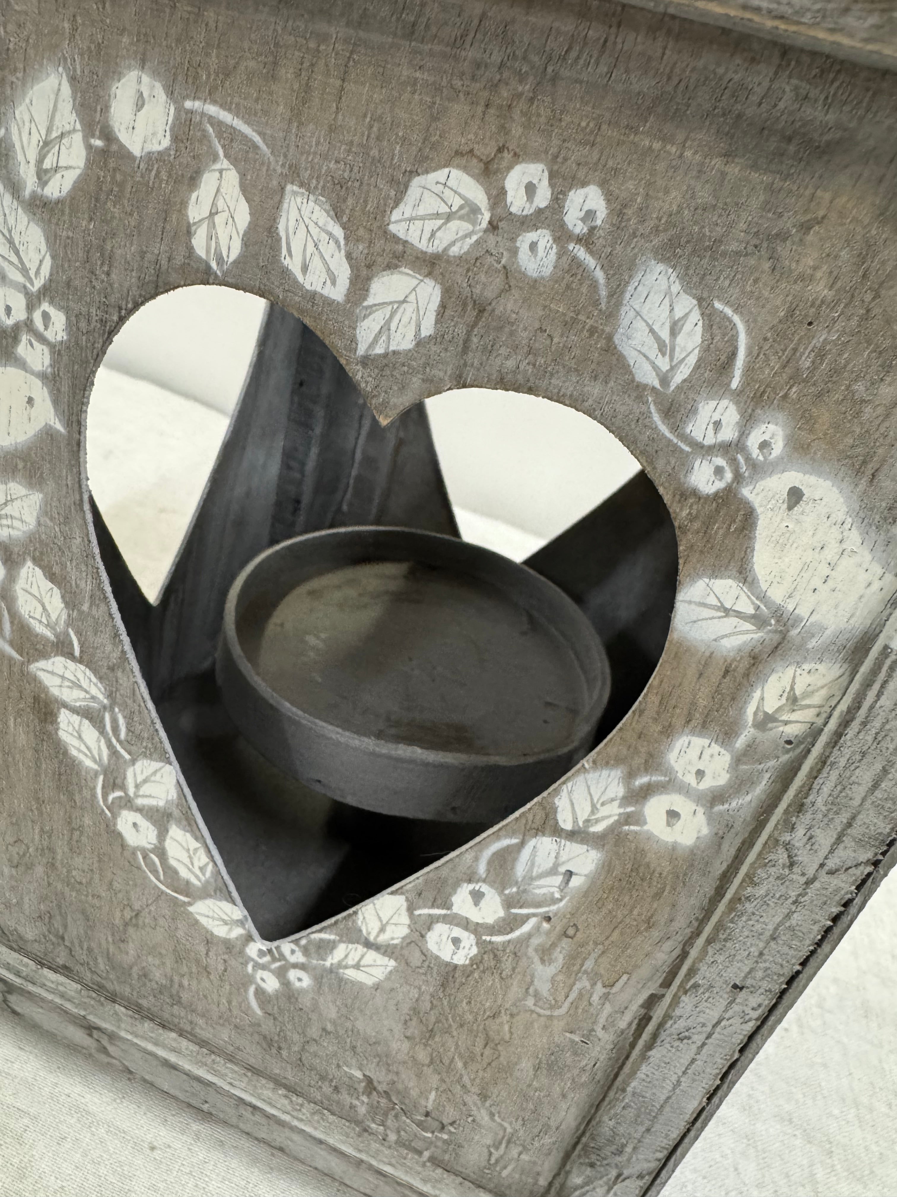 White-washed Wooden Lantern