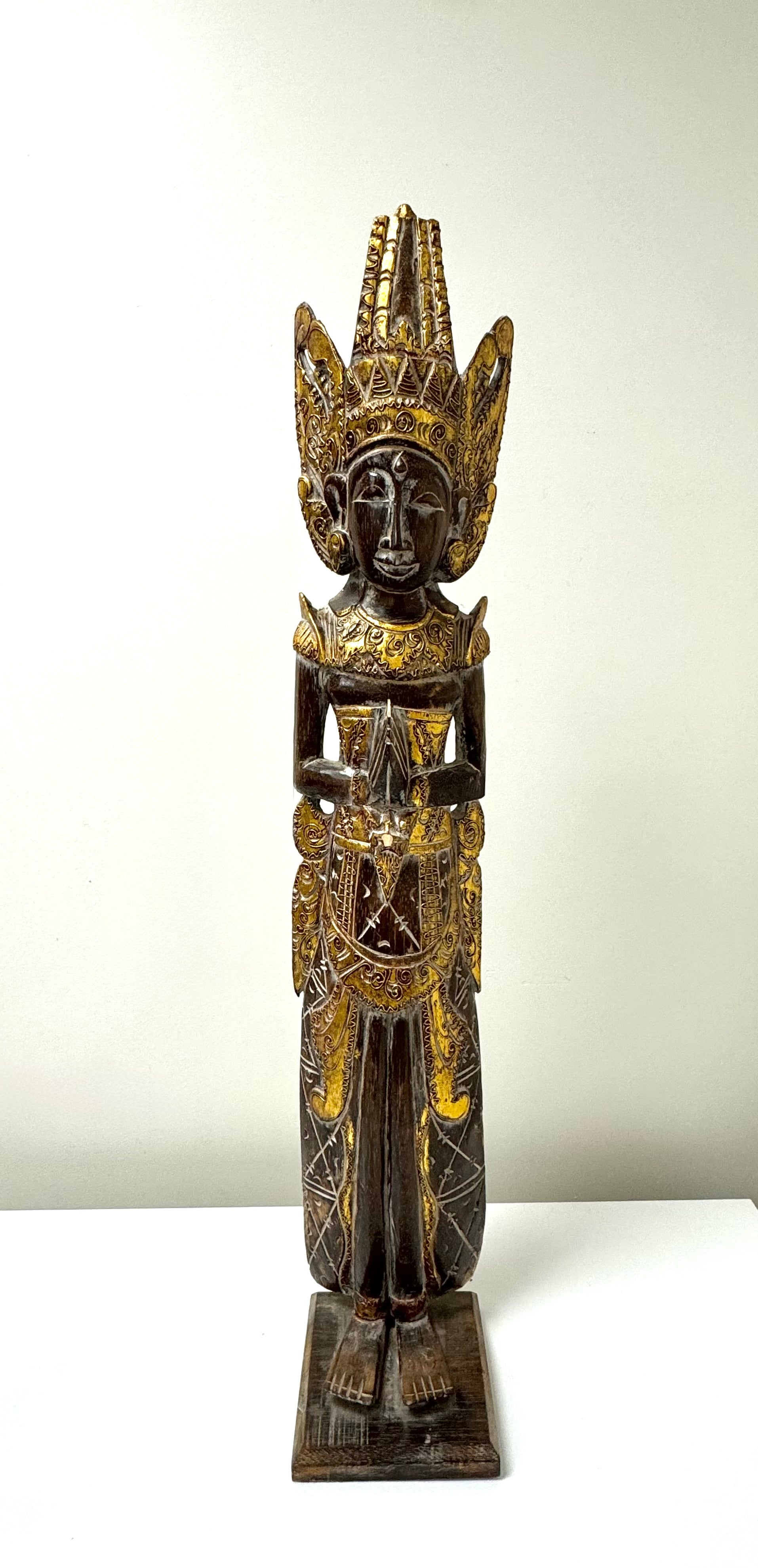 Hard-carved Wood Thai Sita Figure