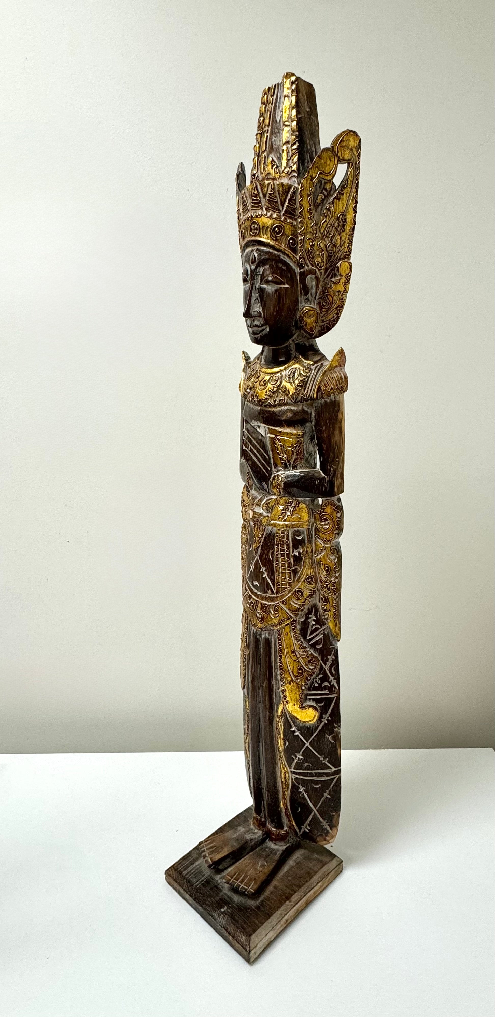 Hard-carved Wood Thai Sita Figure