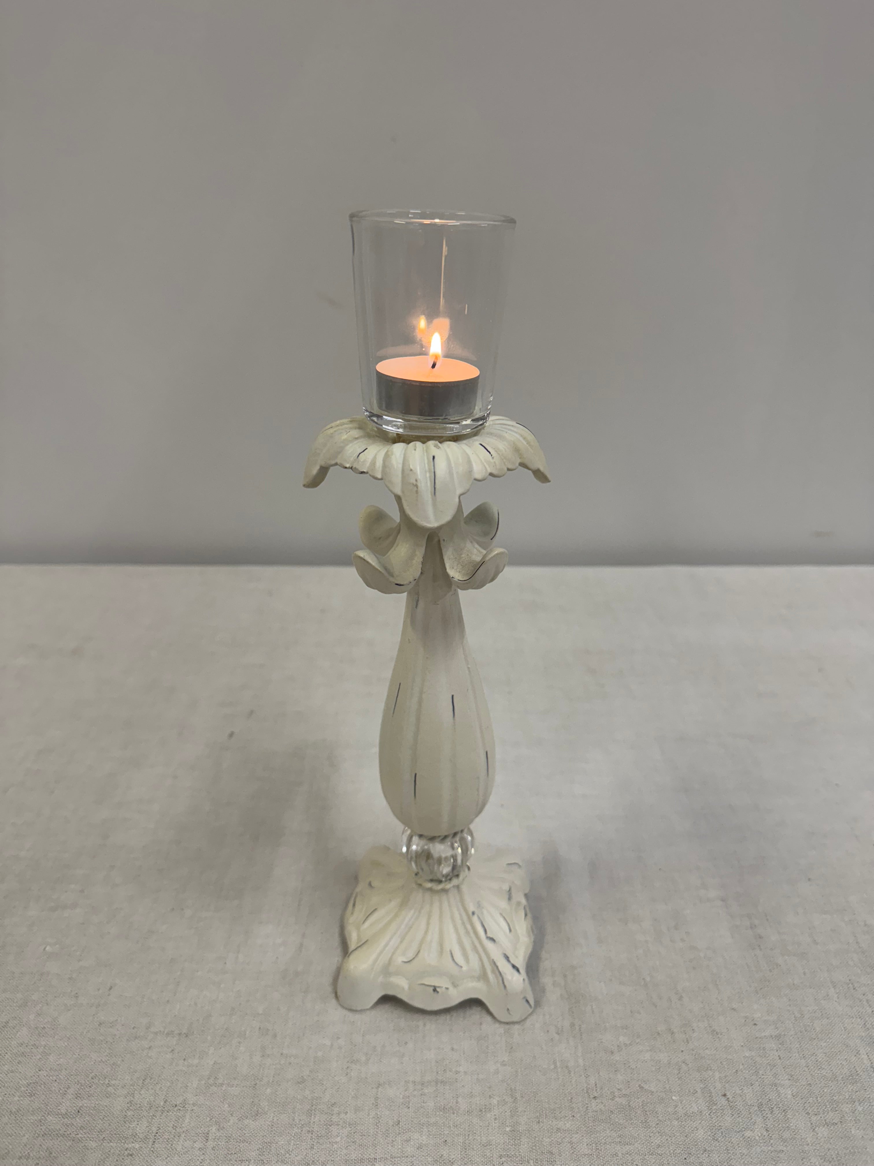 Vintage PARTYLITE 'Romantic' Antique White Candle Holder