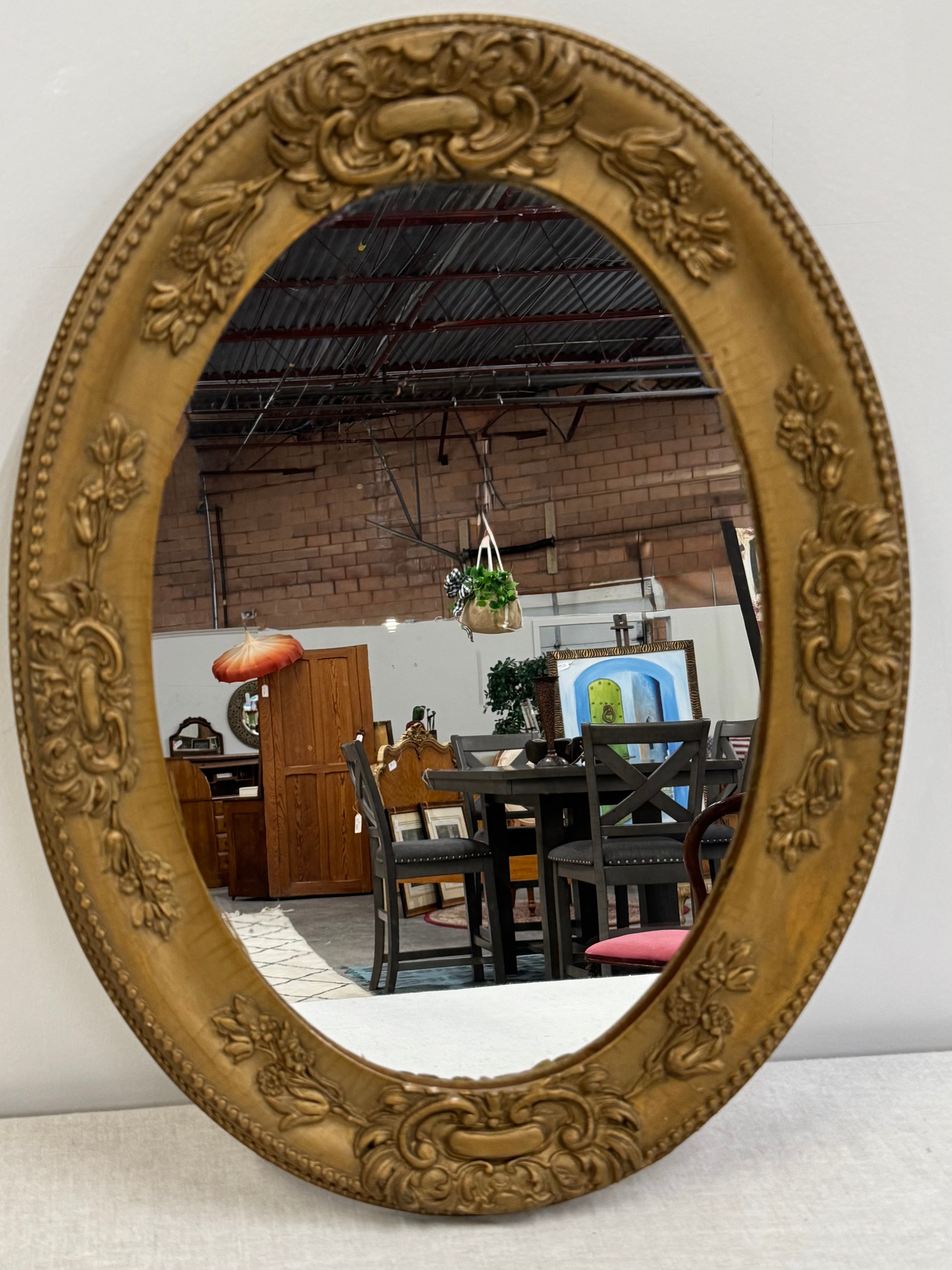 Carved Oval Mirror