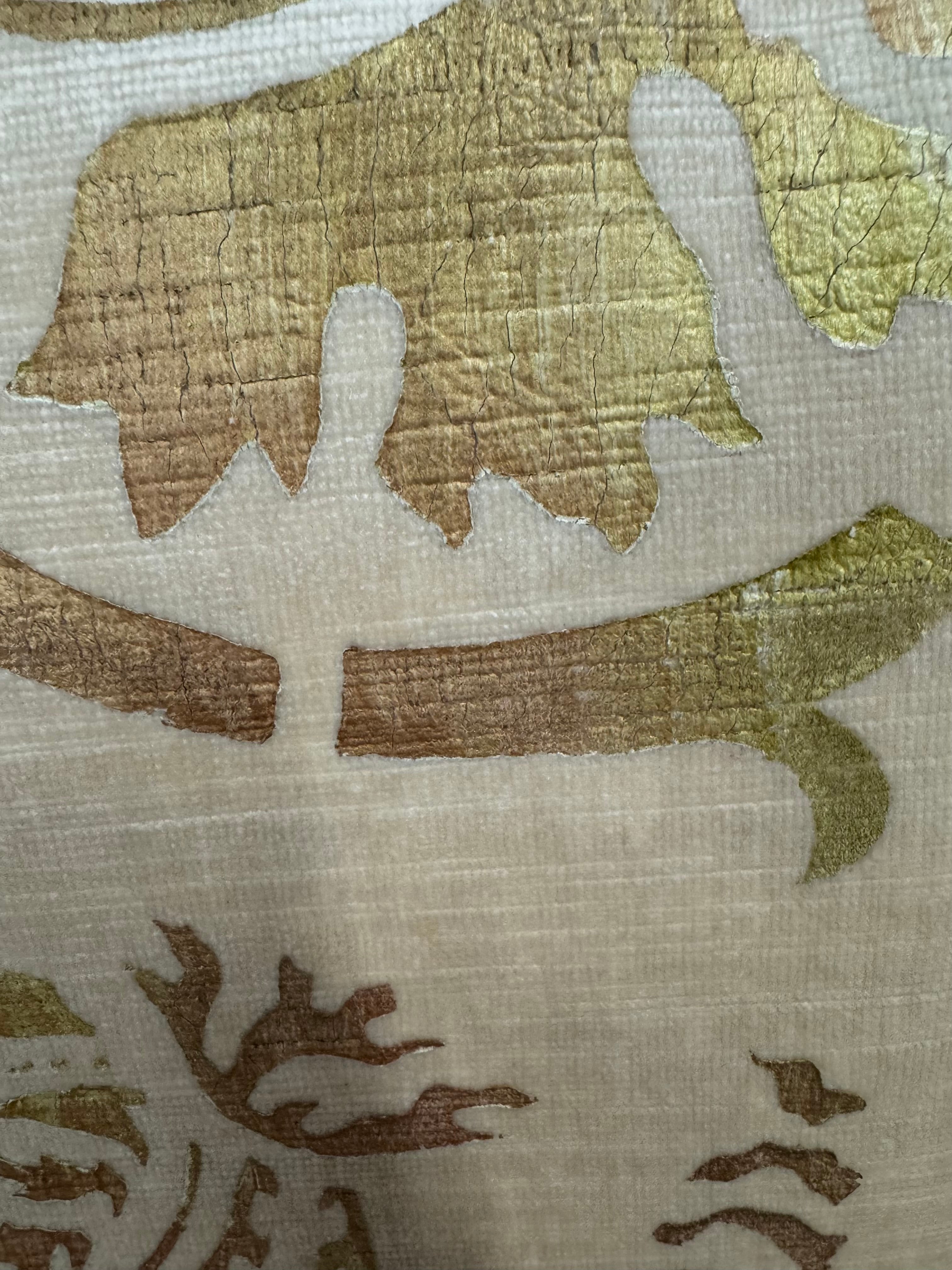 Ivory & Gold Damask Velvet 21" Pillow