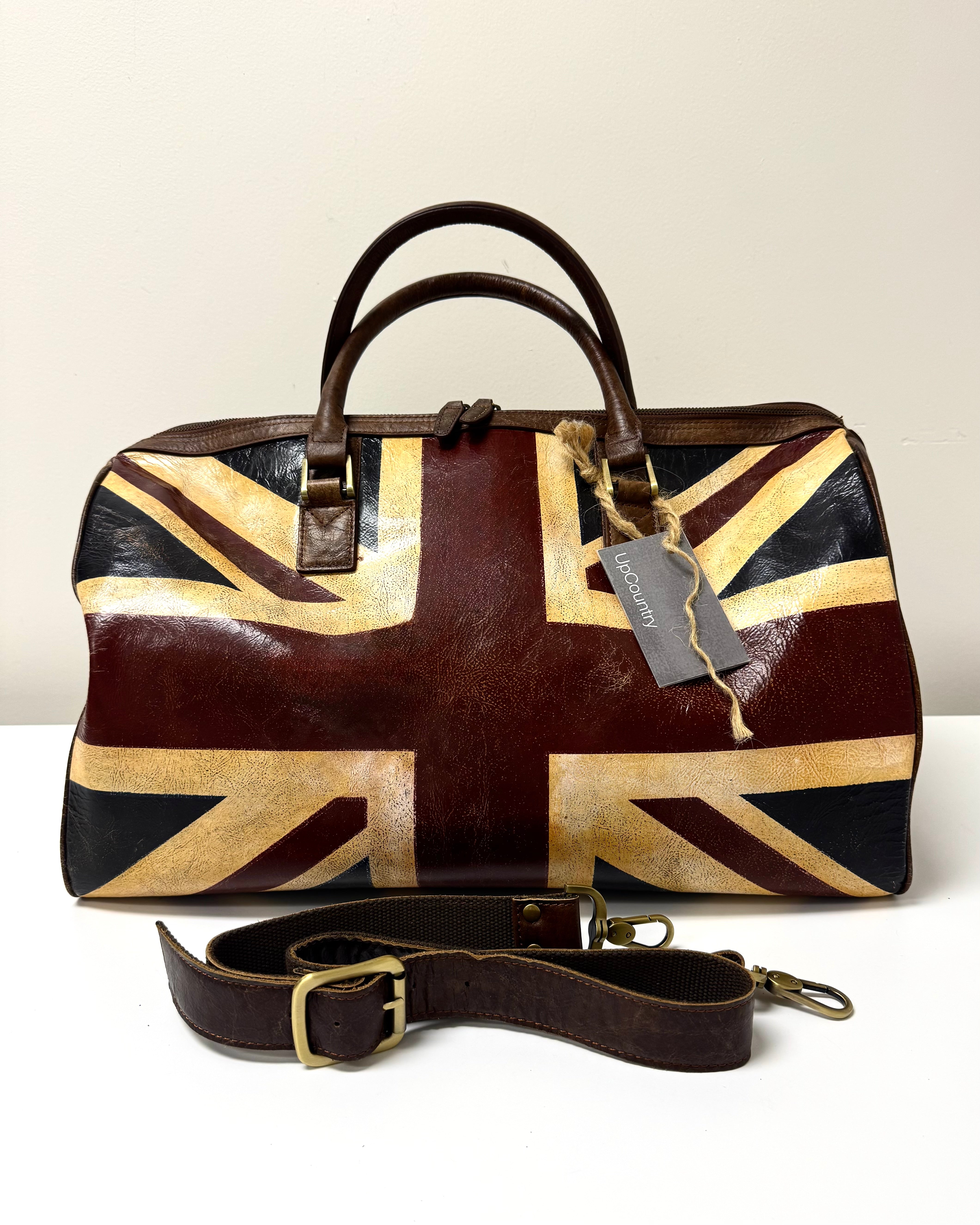 NEW Union Jack Leather Gym Bag