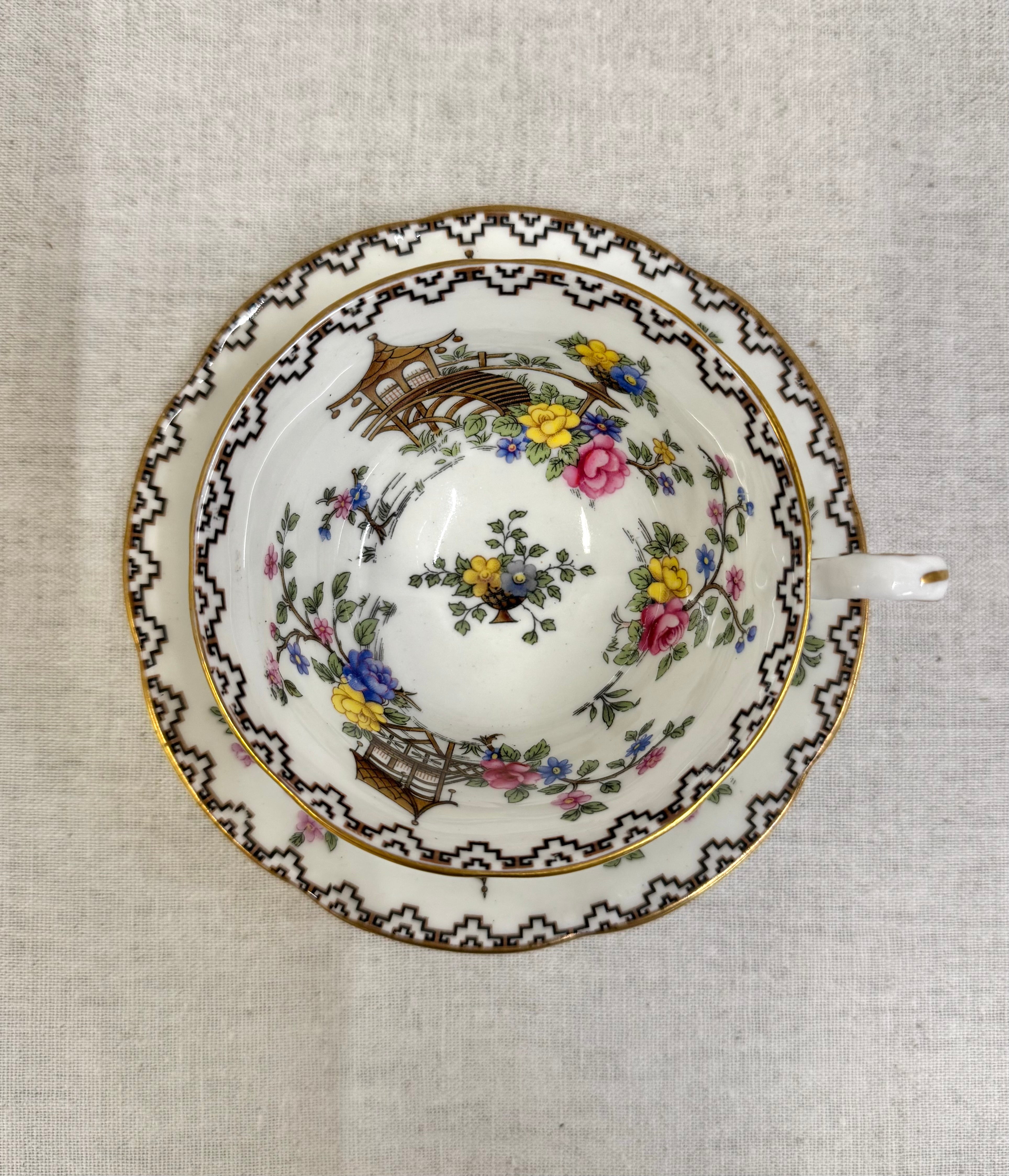 AYNSLEY 'Pagoda' Cup & Saucer