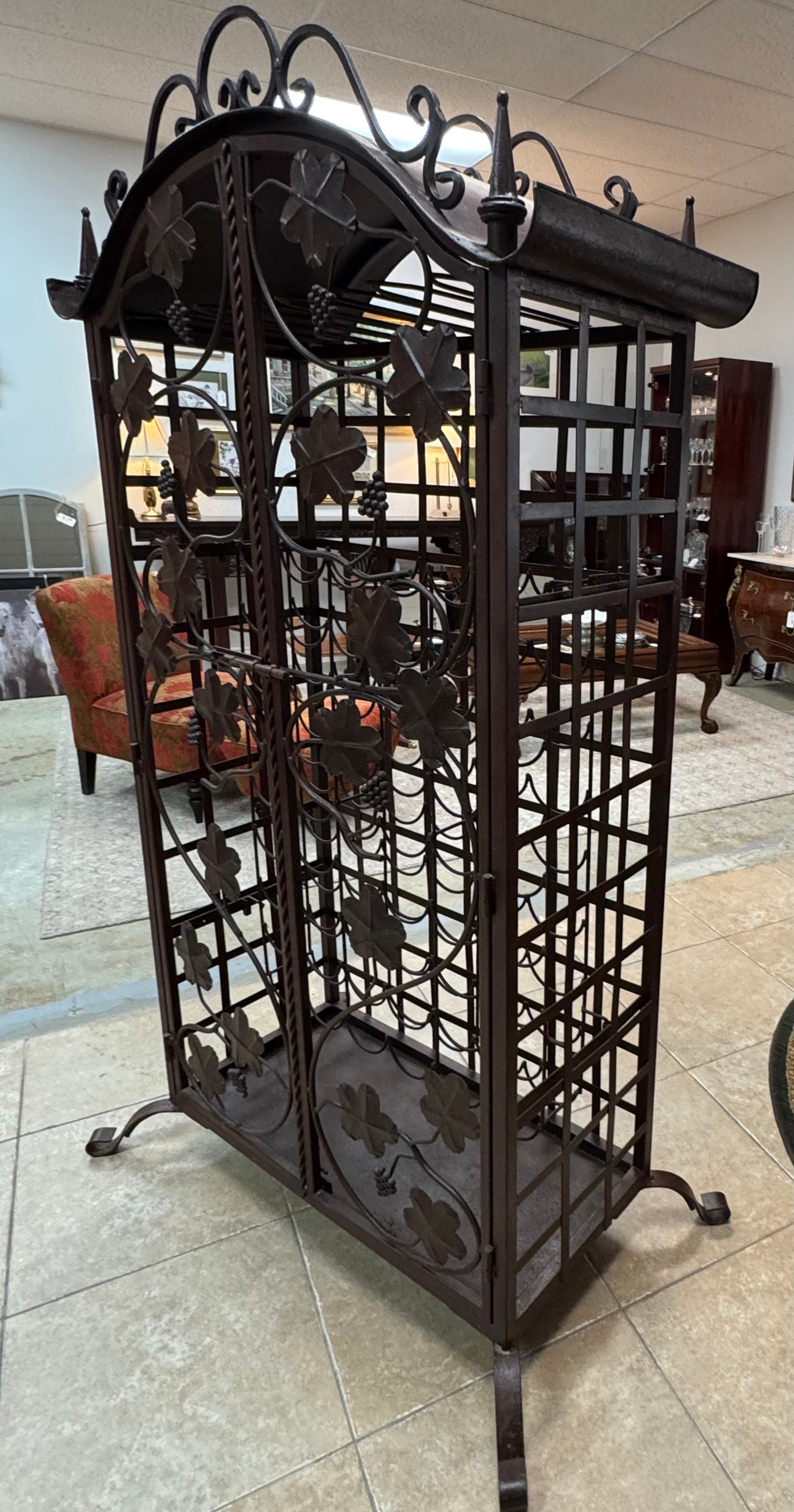 Hand-forged Wrought Iron Wine Rack