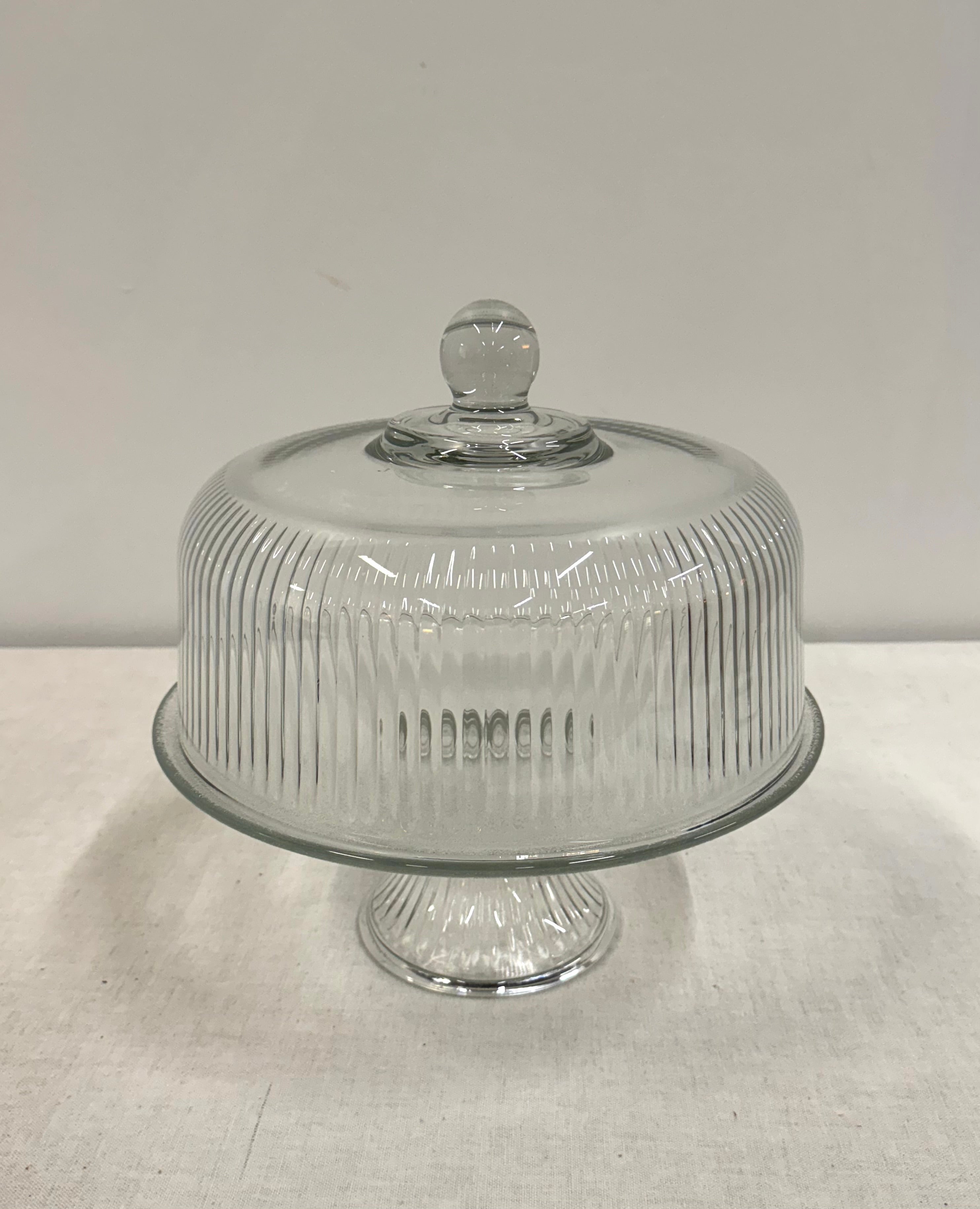 Vintage ANCHOR HOCKING 'Monaco' Covered Cake Stand