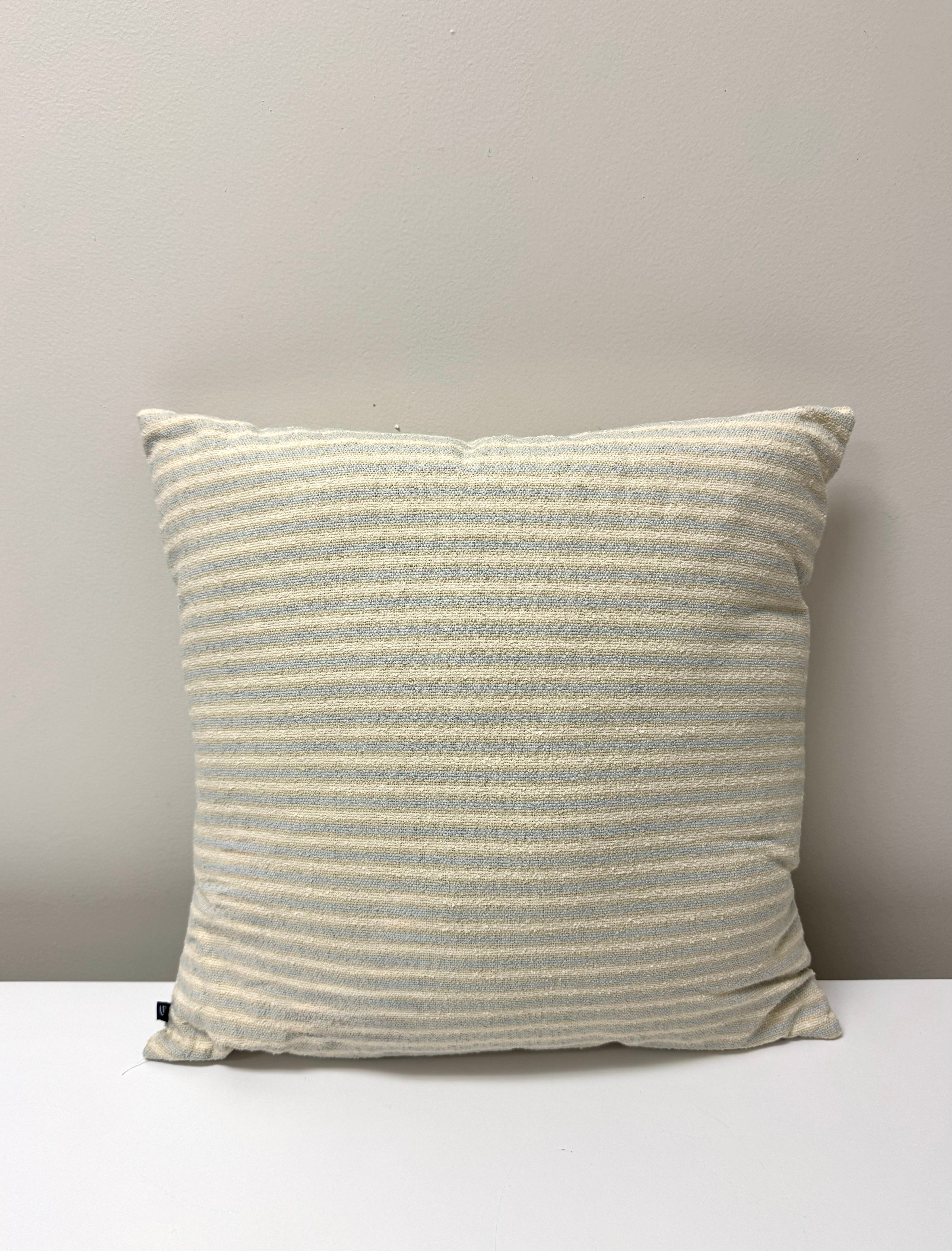 Cream & Blue Stripe 19" Pillow