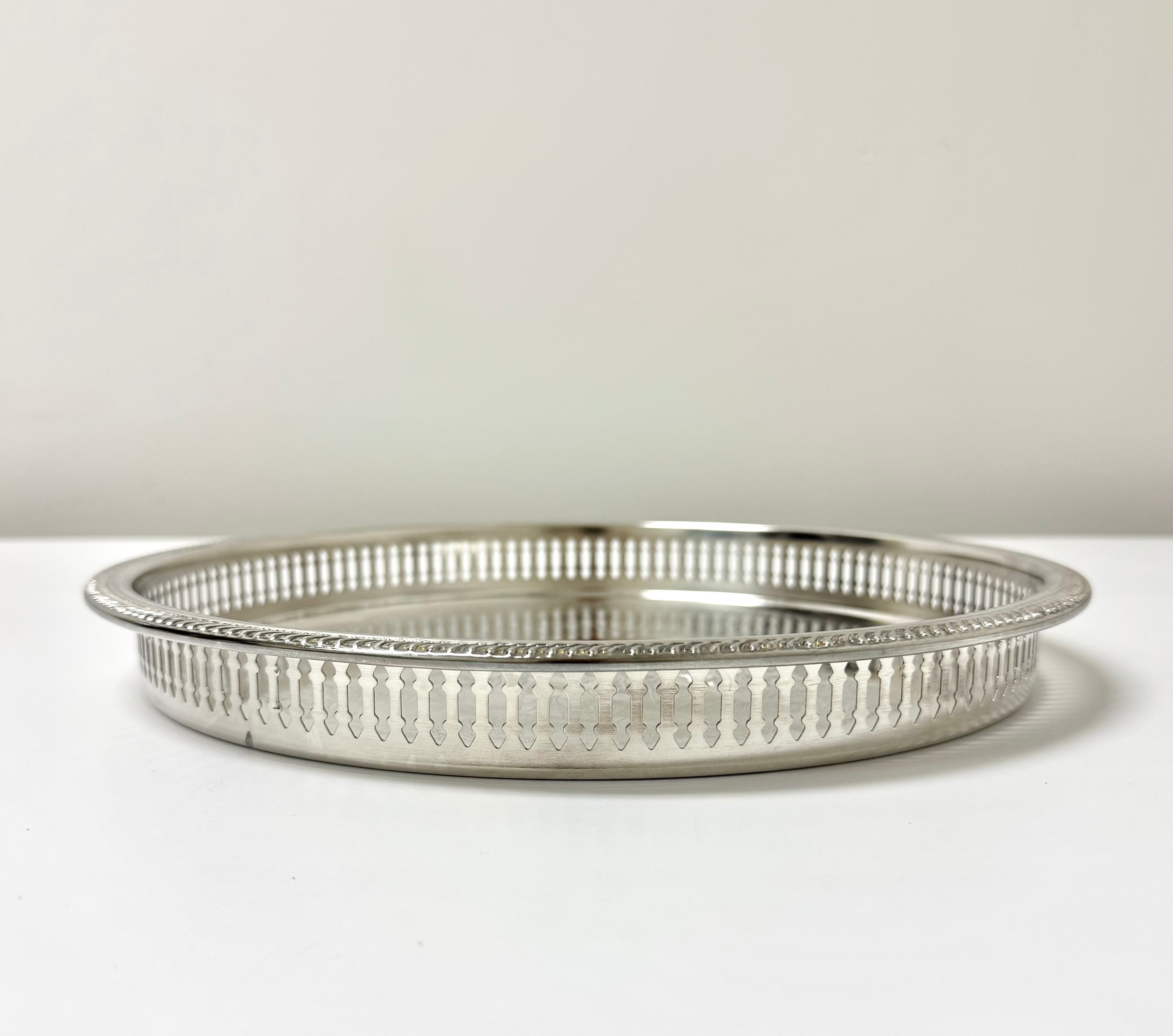Vintage Silverplate Gallery Tray