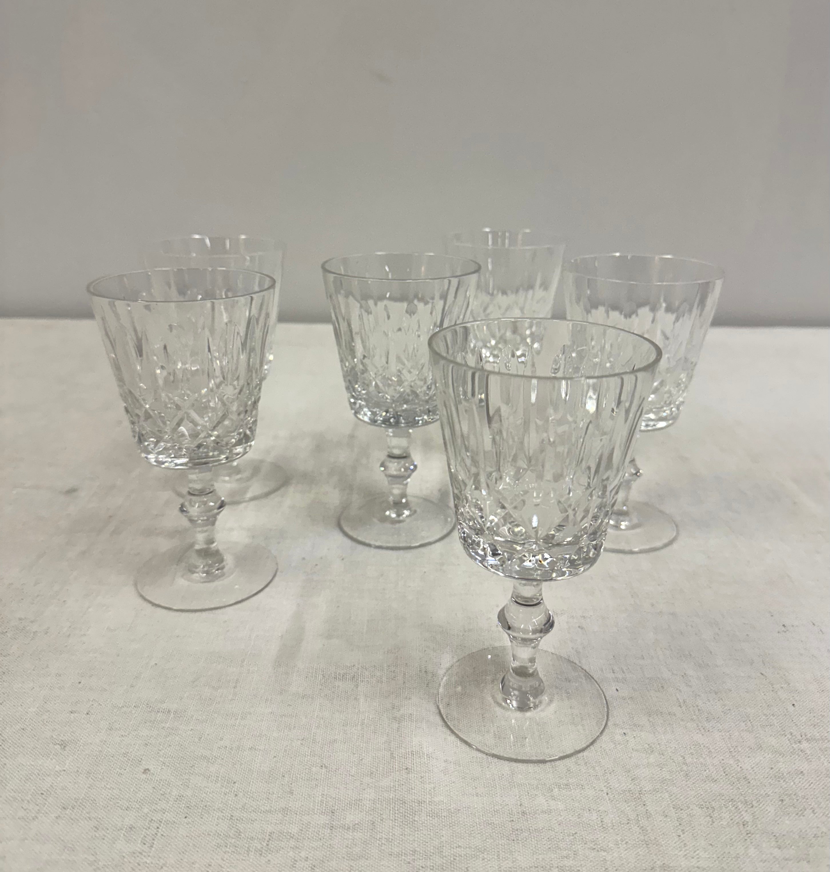 Olive and Cross Crystal Wine Glasses Set of 6