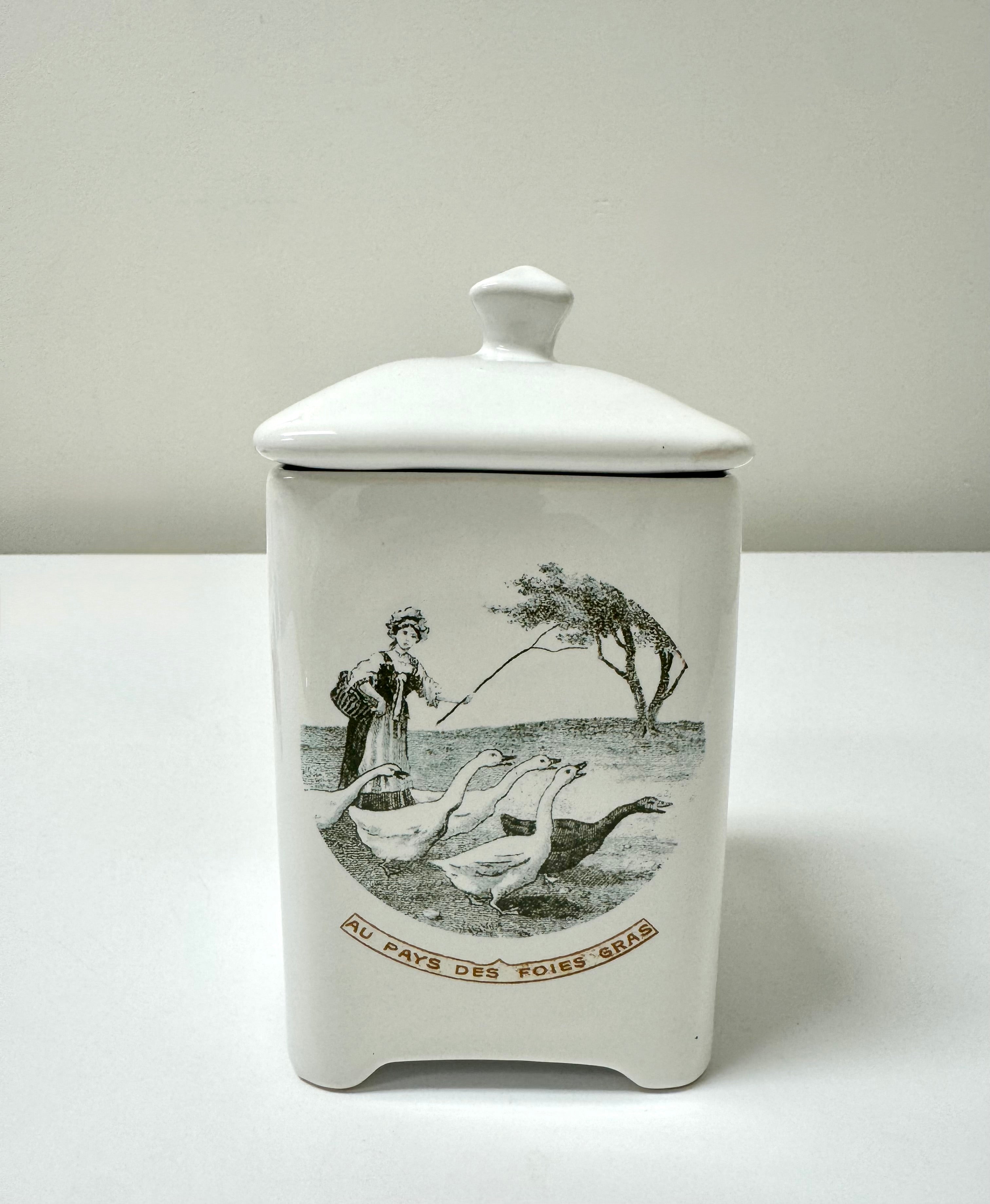 'Au Pays des Foies Gras' Ceramic Canister