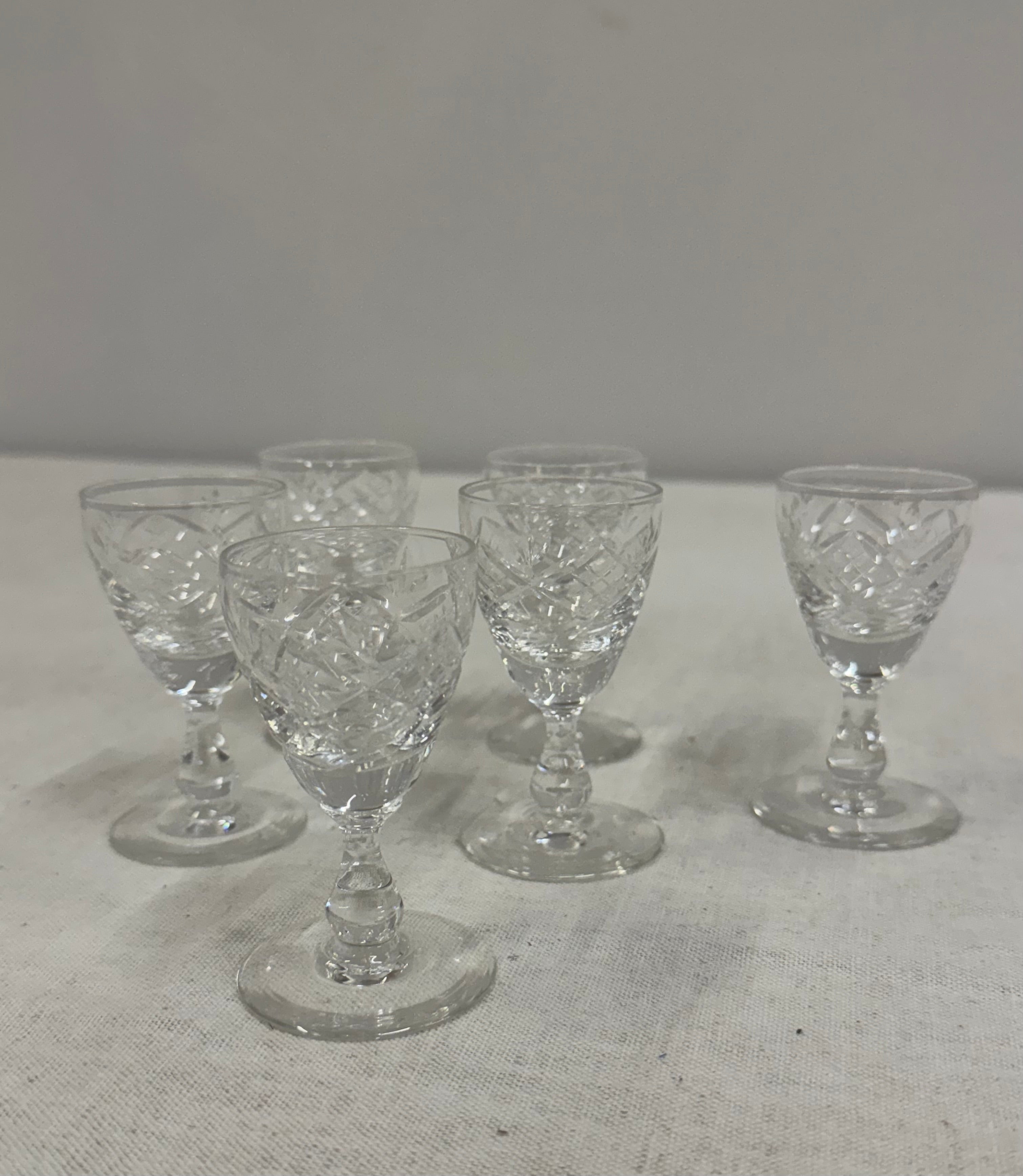 Crystal Liqueur Glasses Set of 6