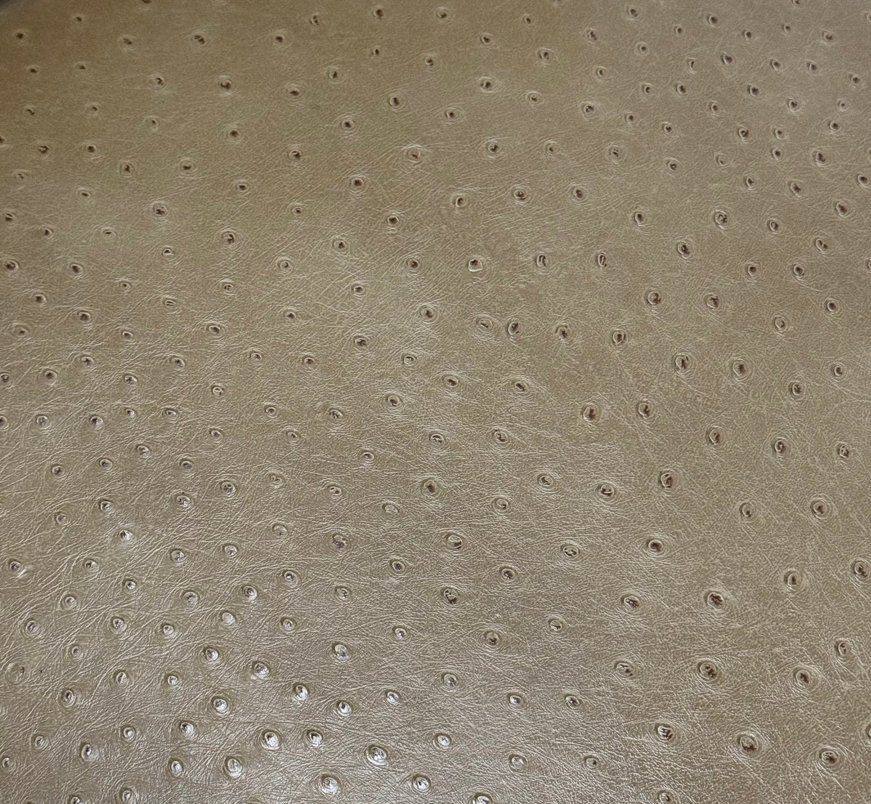 Tan Ostrich Leather Spider Back Bar Stools Set of 3