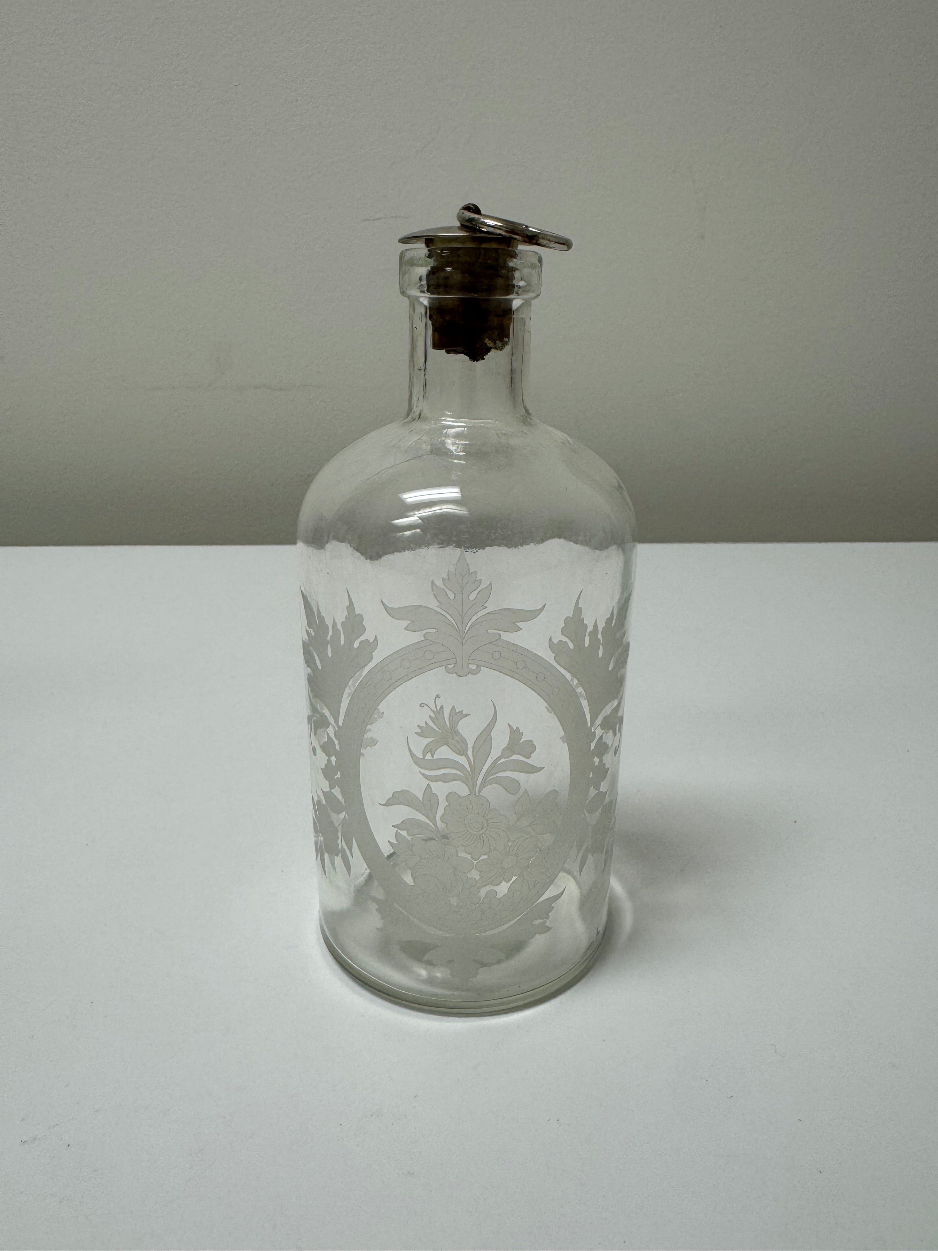 Etched Glass Tincture Jar