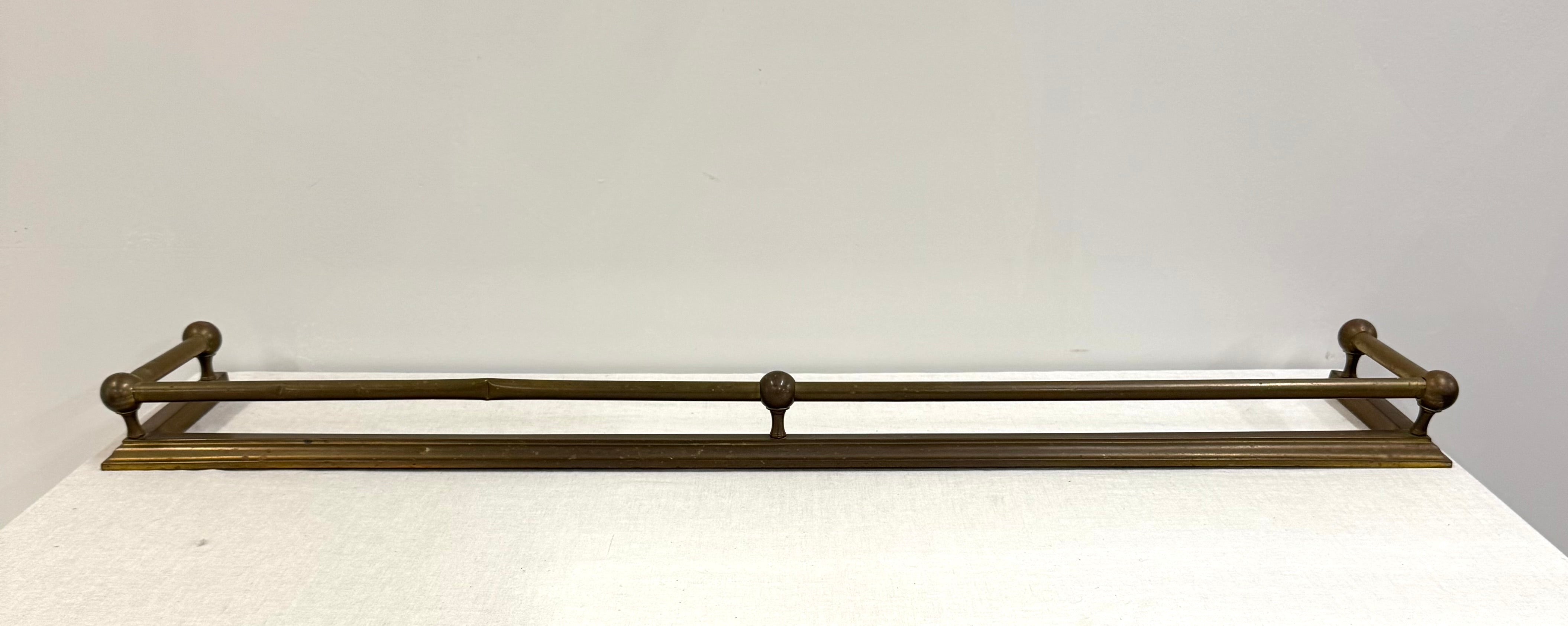 Vintage Aged Brass Fireplace Fender